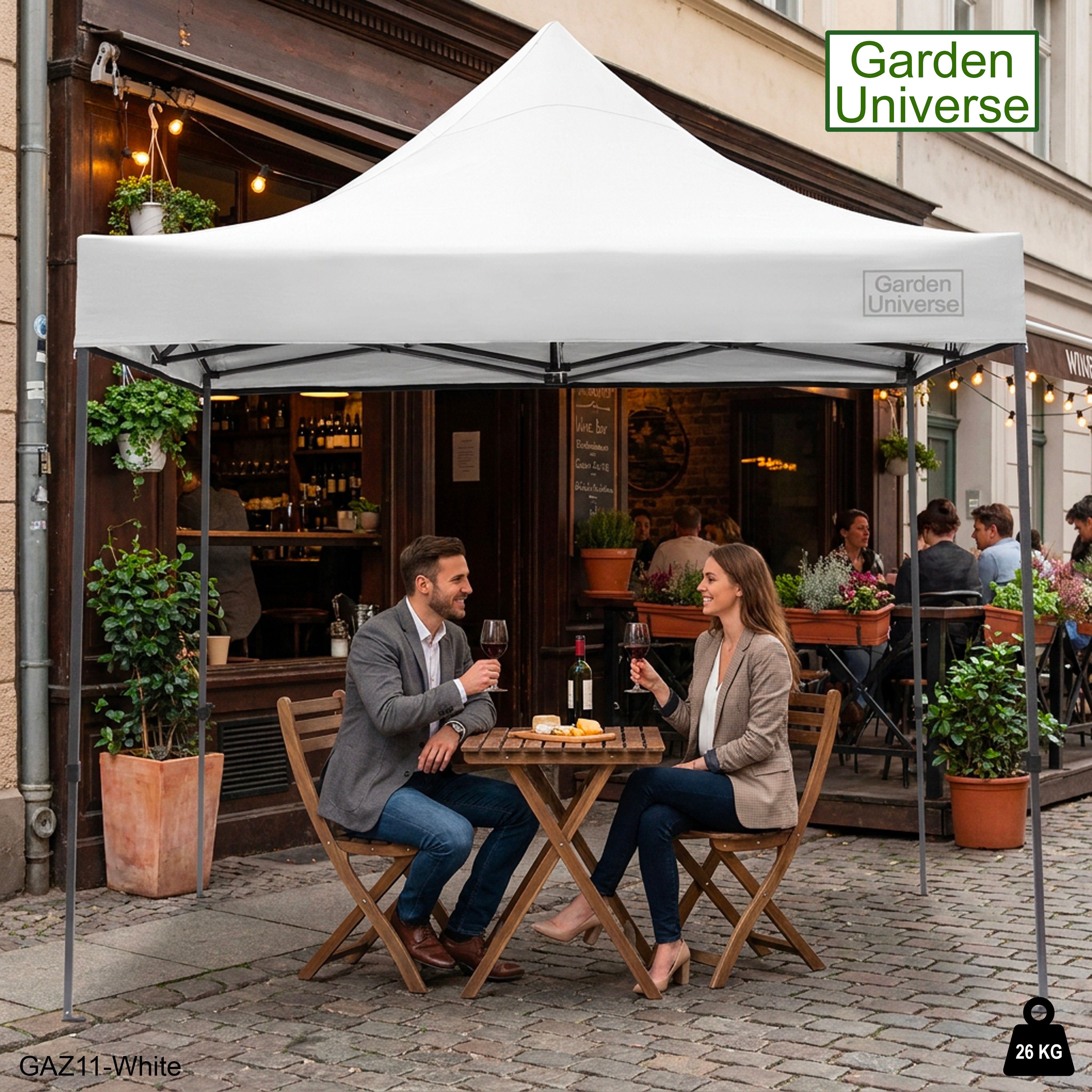 Gazebo 3m x 3m Commercial Grade Pop Up in White with Heavy Duty Frame GAZ11-White
