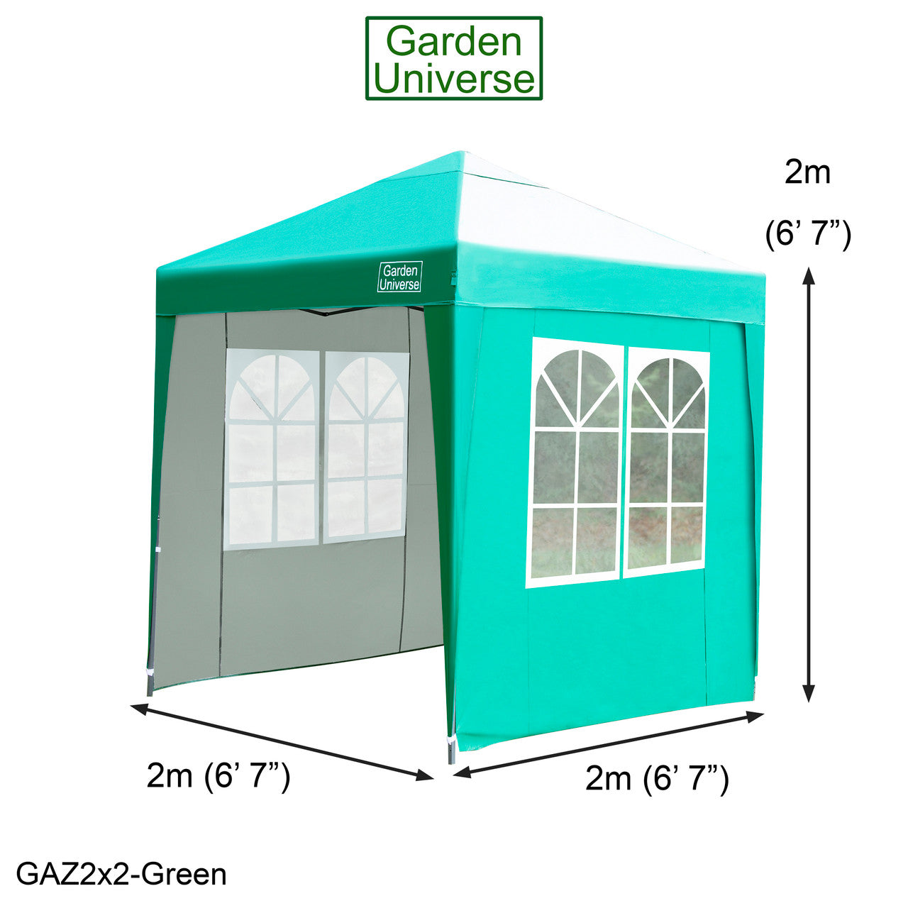 Gazebo 2m x 2m Pop Up in Green with Heavy Duty Frame GAZ2x2-Green