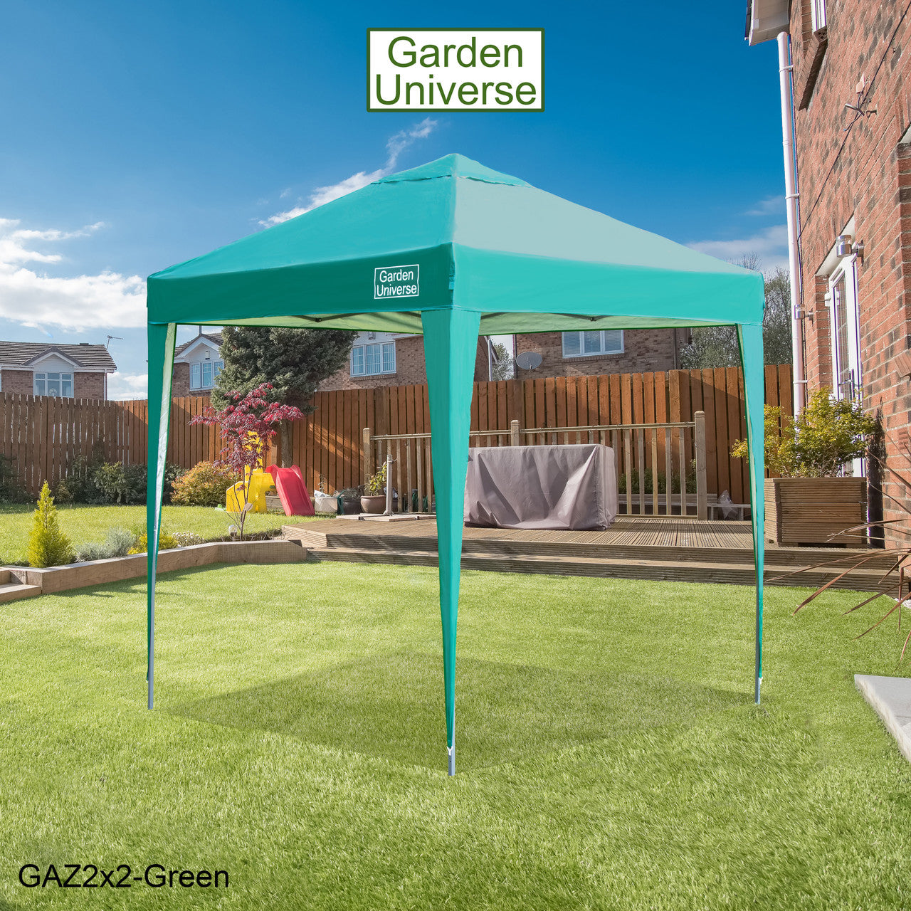 Gazebo 2m x 2m Pop Up in Green with Heavy Duty Frame GAZ2x2-Green