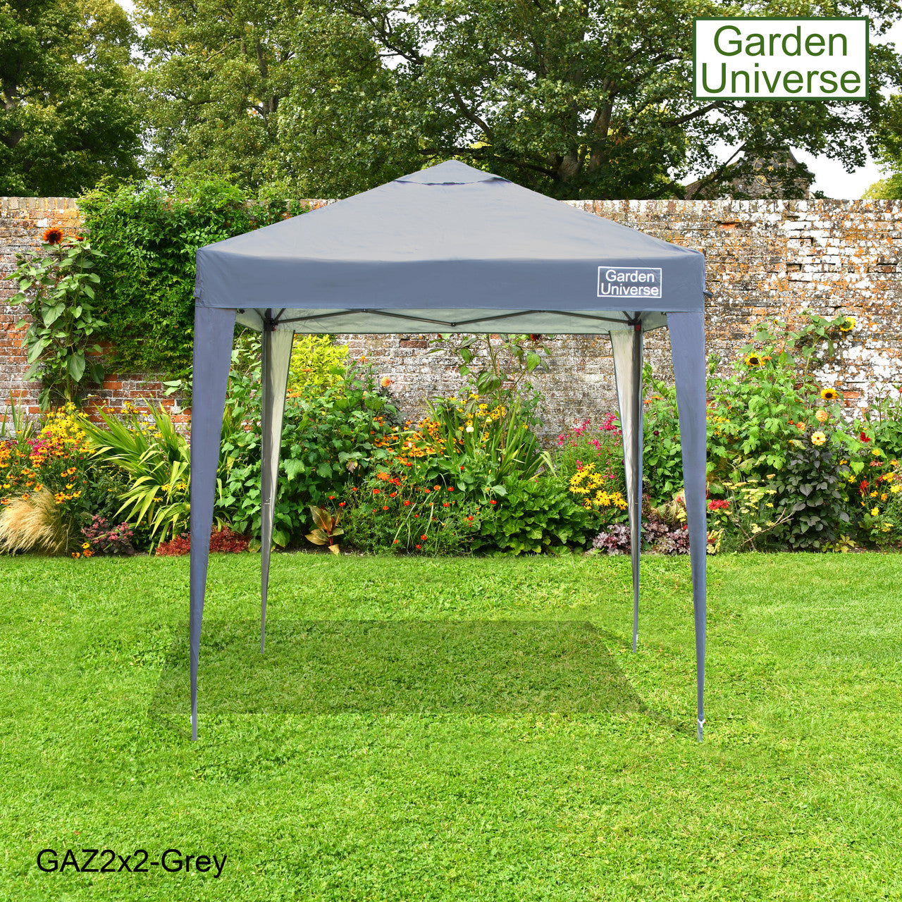 Gazebo 2m x 2m Pop Up in Grey with Heavy Duty Frame GAZ2x2-Grey