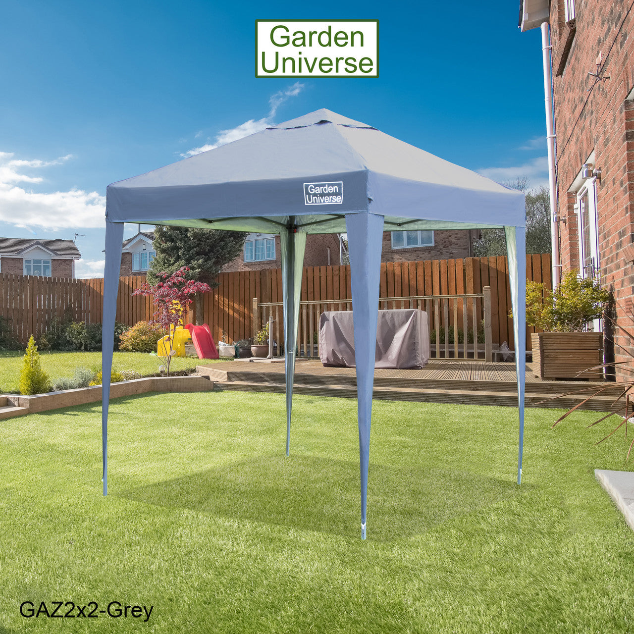 Gazebo 2m x 2m Pop Up in Grey with Heavy Duty Frame GAZ2x2-Grey