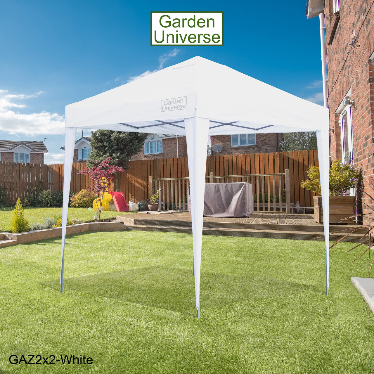 Gazebo 2m x 2m Pop Up in White with Heavy Duty Frame GAZ2x2 White