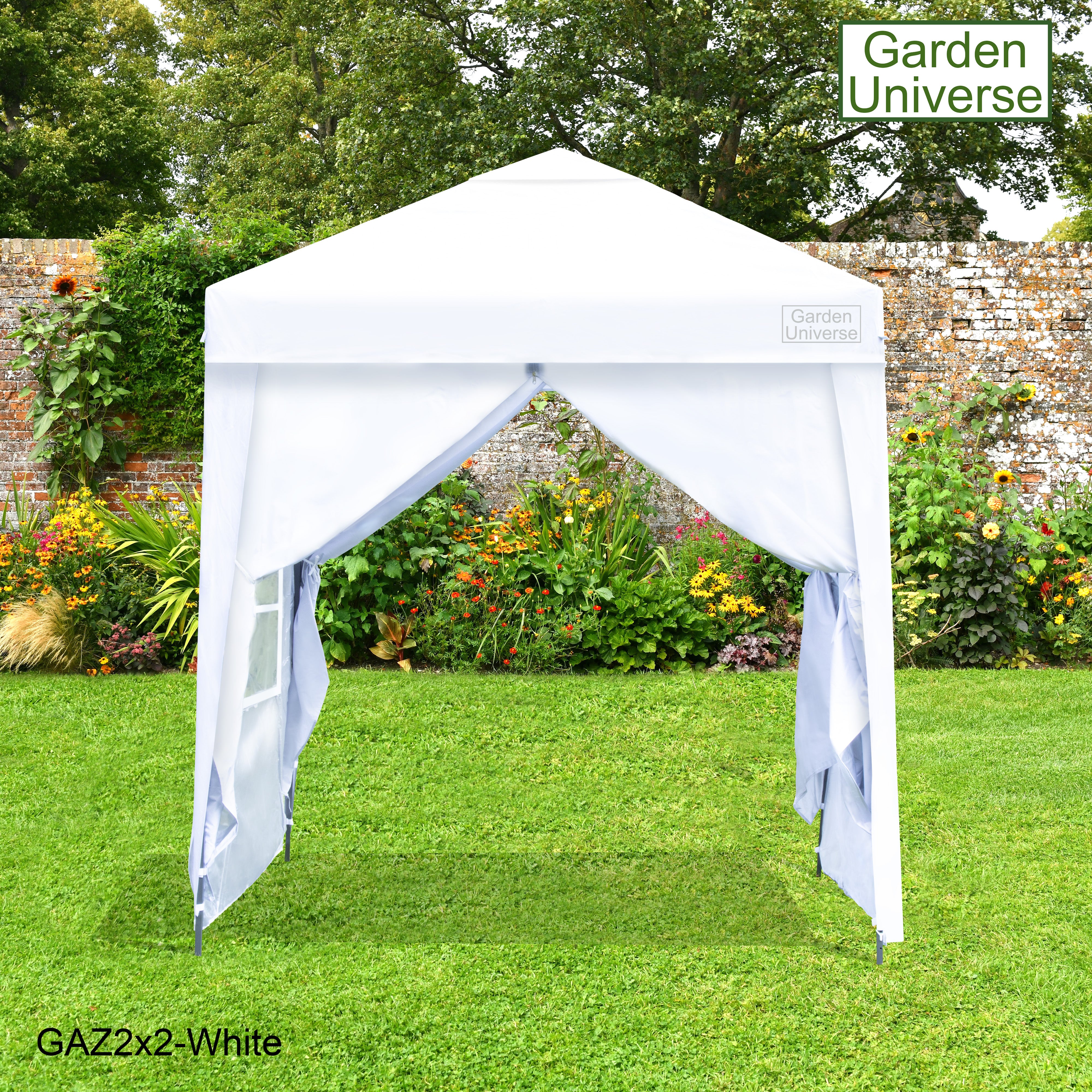 Gazebo 2m x 2m Pop Up in White with Heavy Duty Frame GAZ2x2-White