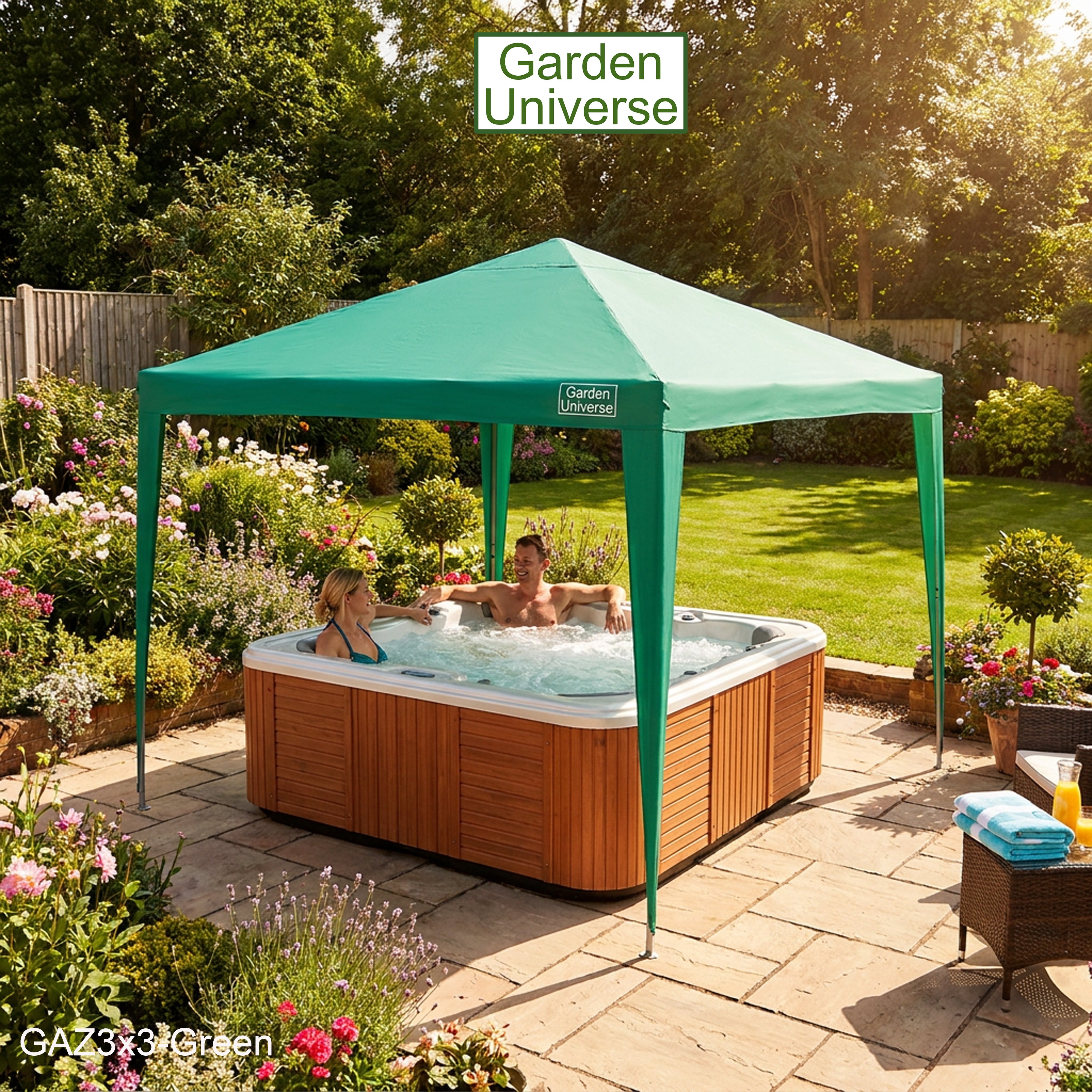 Gazebo 3m x 3m Pop Up in Green with Heavy Duty Frame GAZ3x3-Green