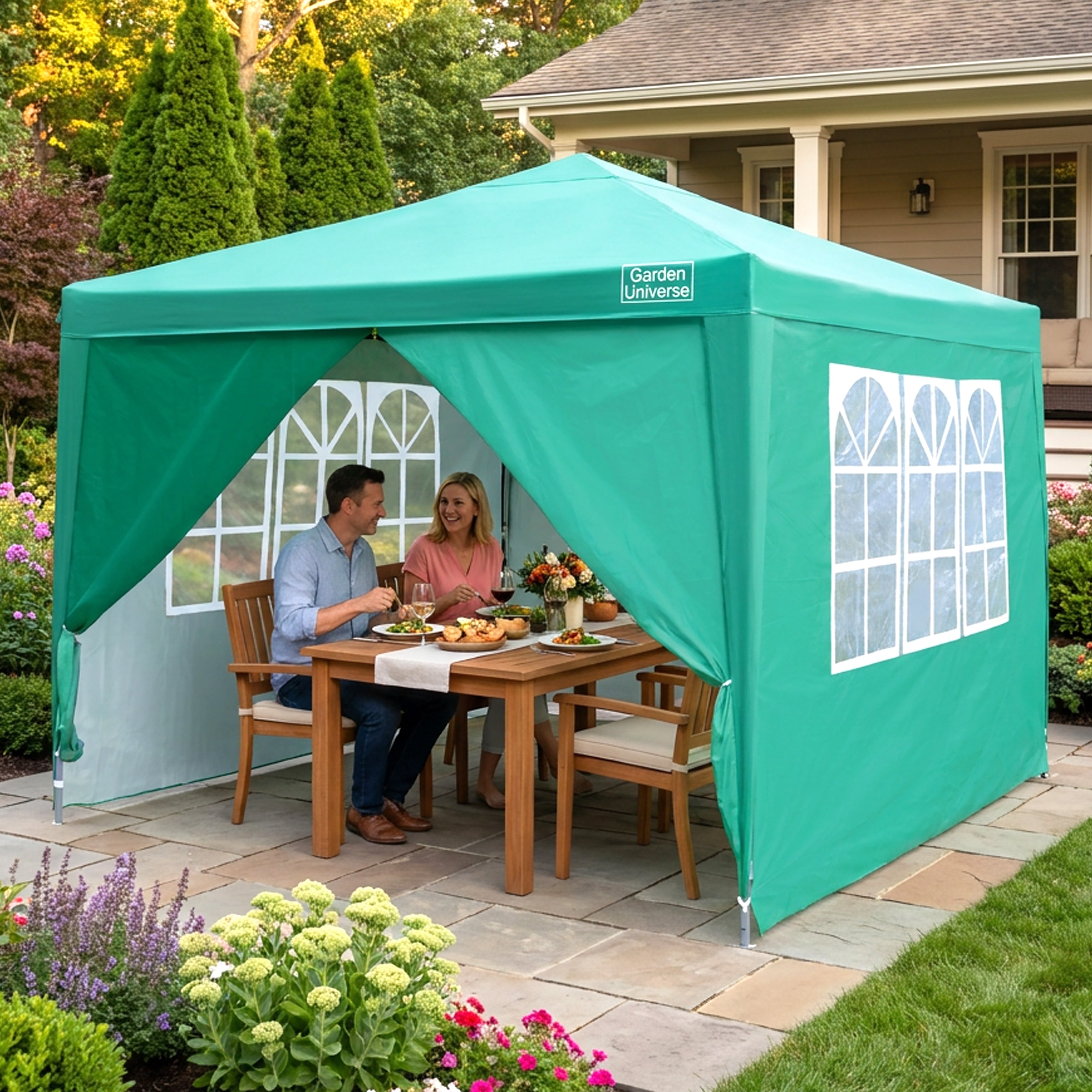 Gazebo 3m x 3m Pop Up in Green with Heavy Duty Frame GAZ3x3-Green