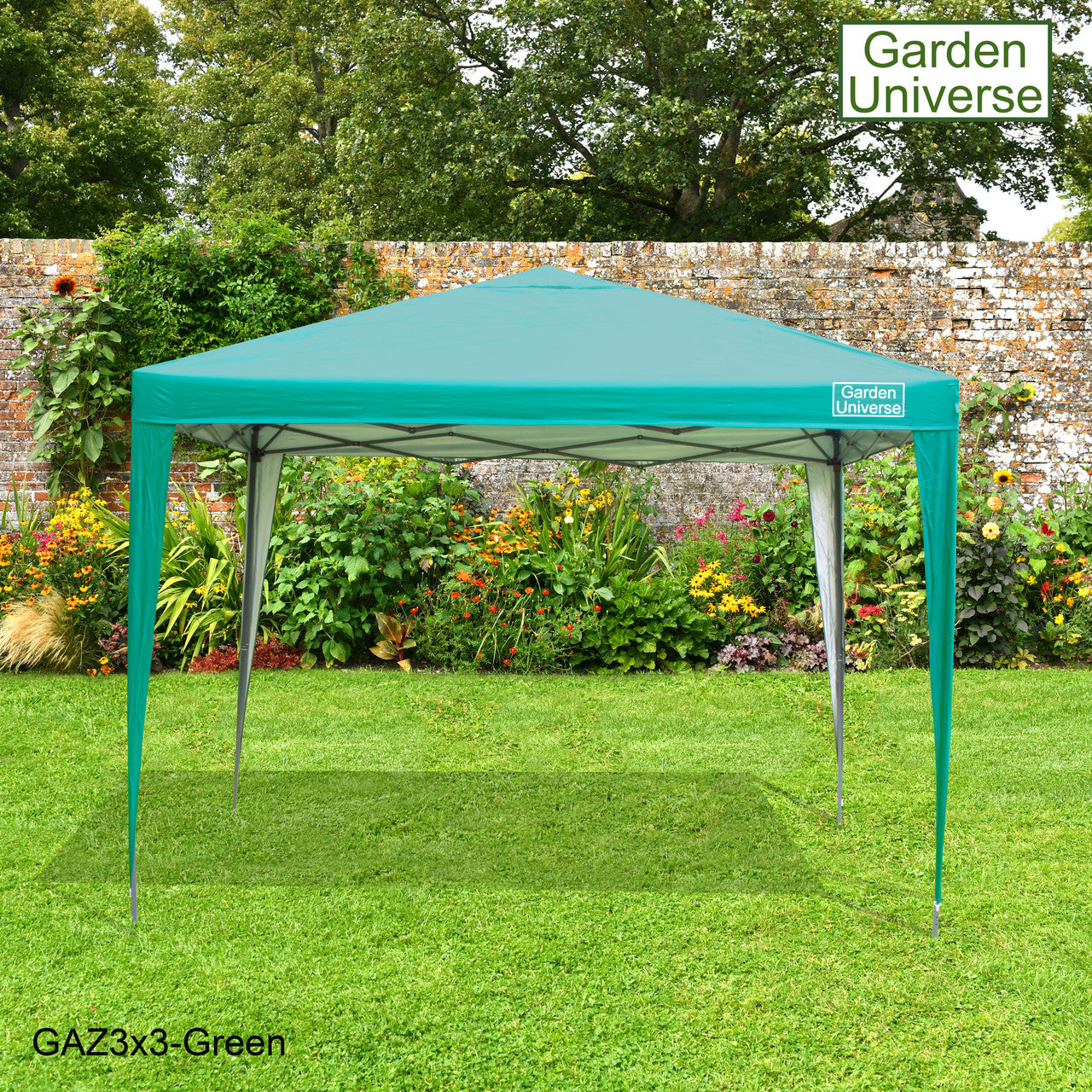 Gazebo 3m x 3m Pop Up in Green with Heavy Duty Frame GAZ3x3-Green