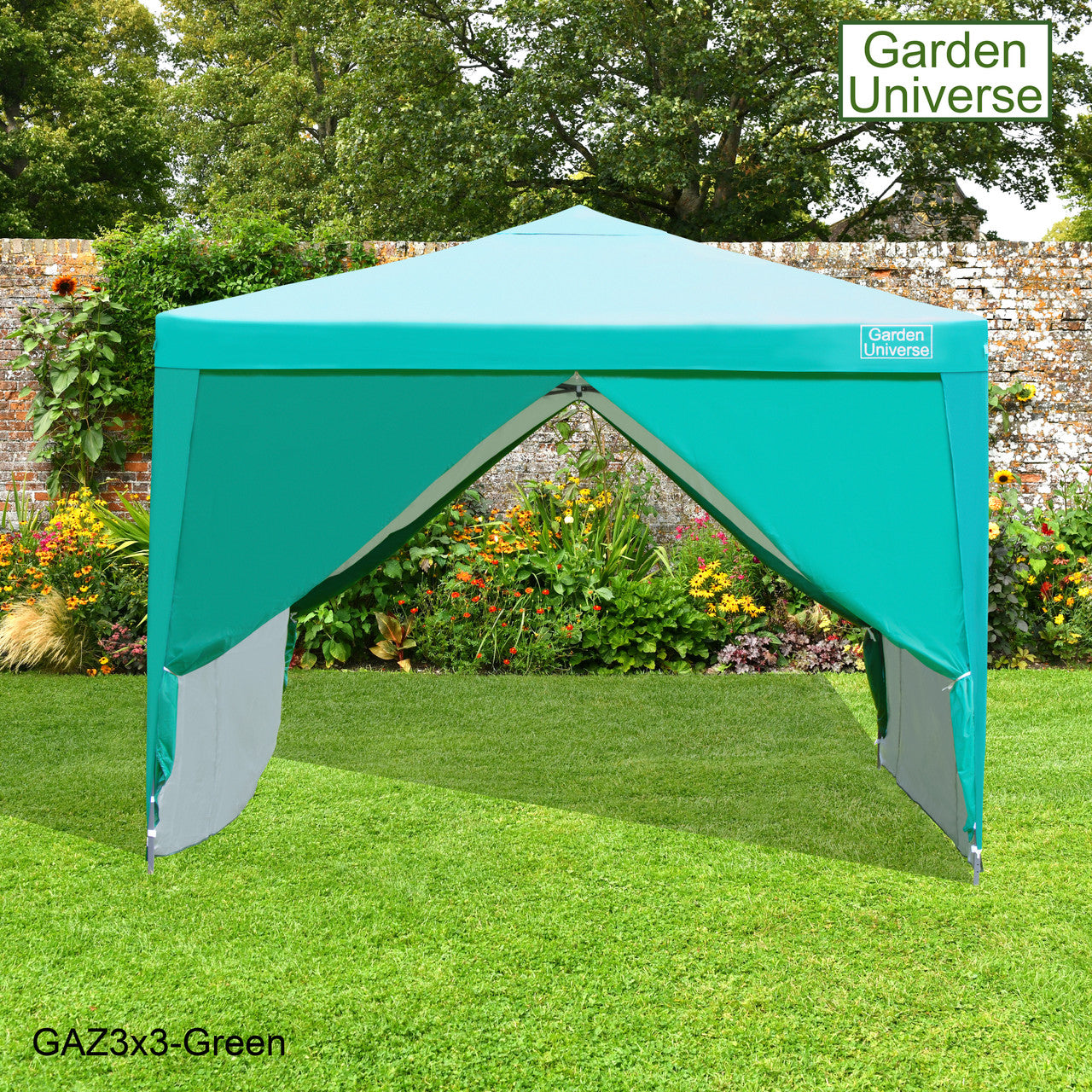 Gazebo 3m x 3m Pop Up in Green with Heavy Duty Frame GAZ3x3-Green