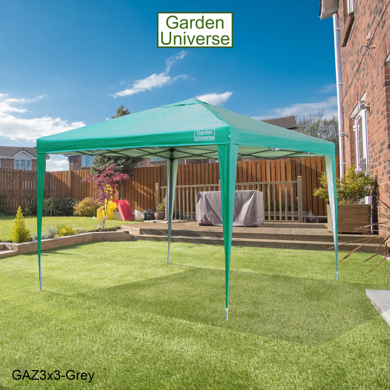 Gazebo 3m x 3m Pop Up in Green with Heavy Duty Frame GAZ3x3-Green