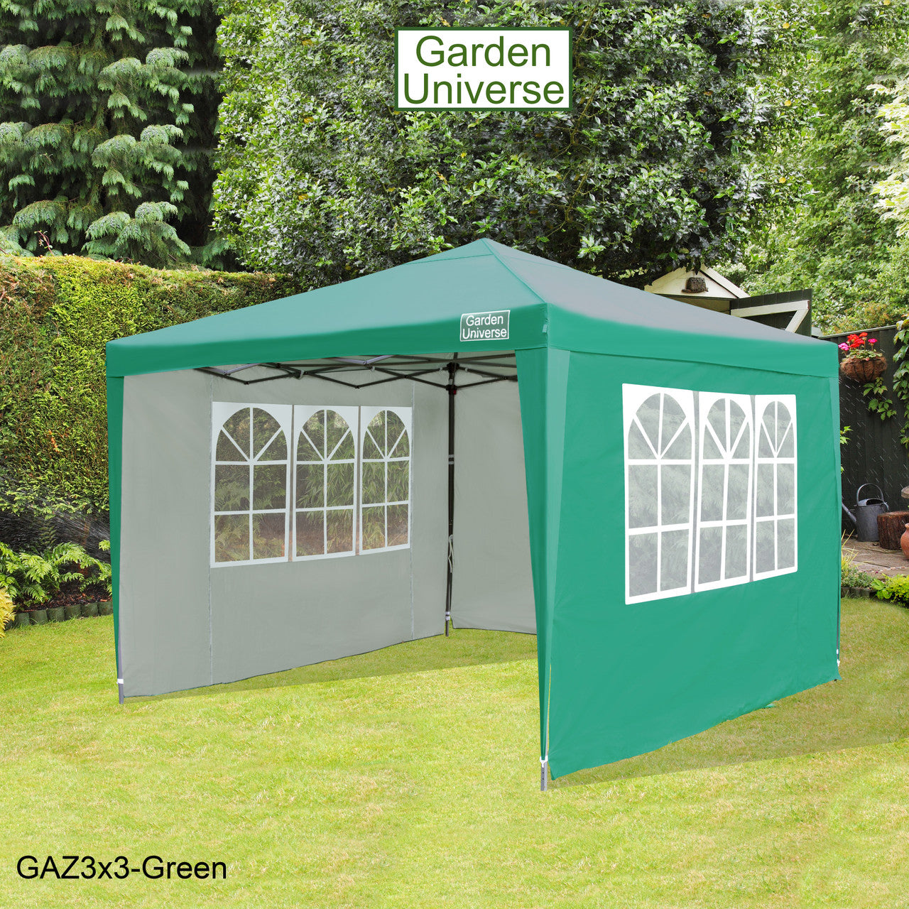 Gazebo 3m x 3m Pop Up in Green with Heavy Duty Frame GAZ3x3-Green