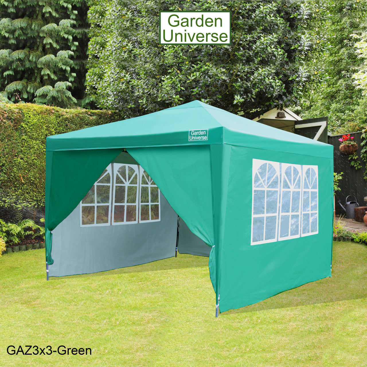 Gazebo 3m x 3m Pop Up in Green with Heavy Duty Frame GAZ3x3-Green