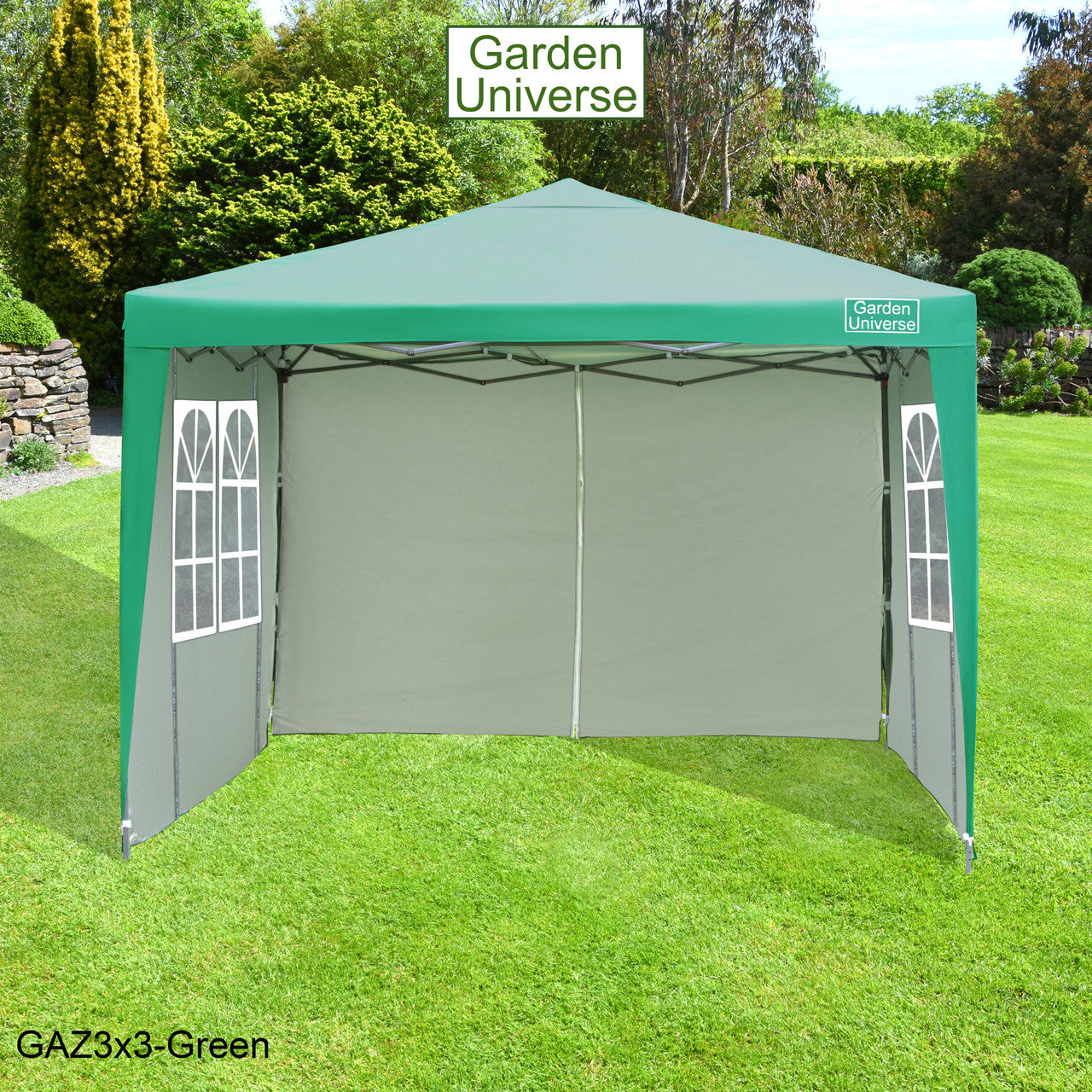 Gazebo 3m x 3m Pop Up in Green with Heavy Duty Frame GAZ3x3-Green