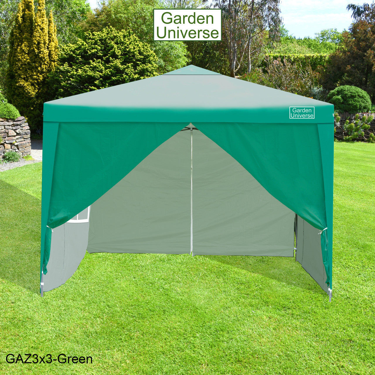 Gazebo 3m x 3m Pop Up in Green with Heavy Duty Frame GAZ3x3-Green