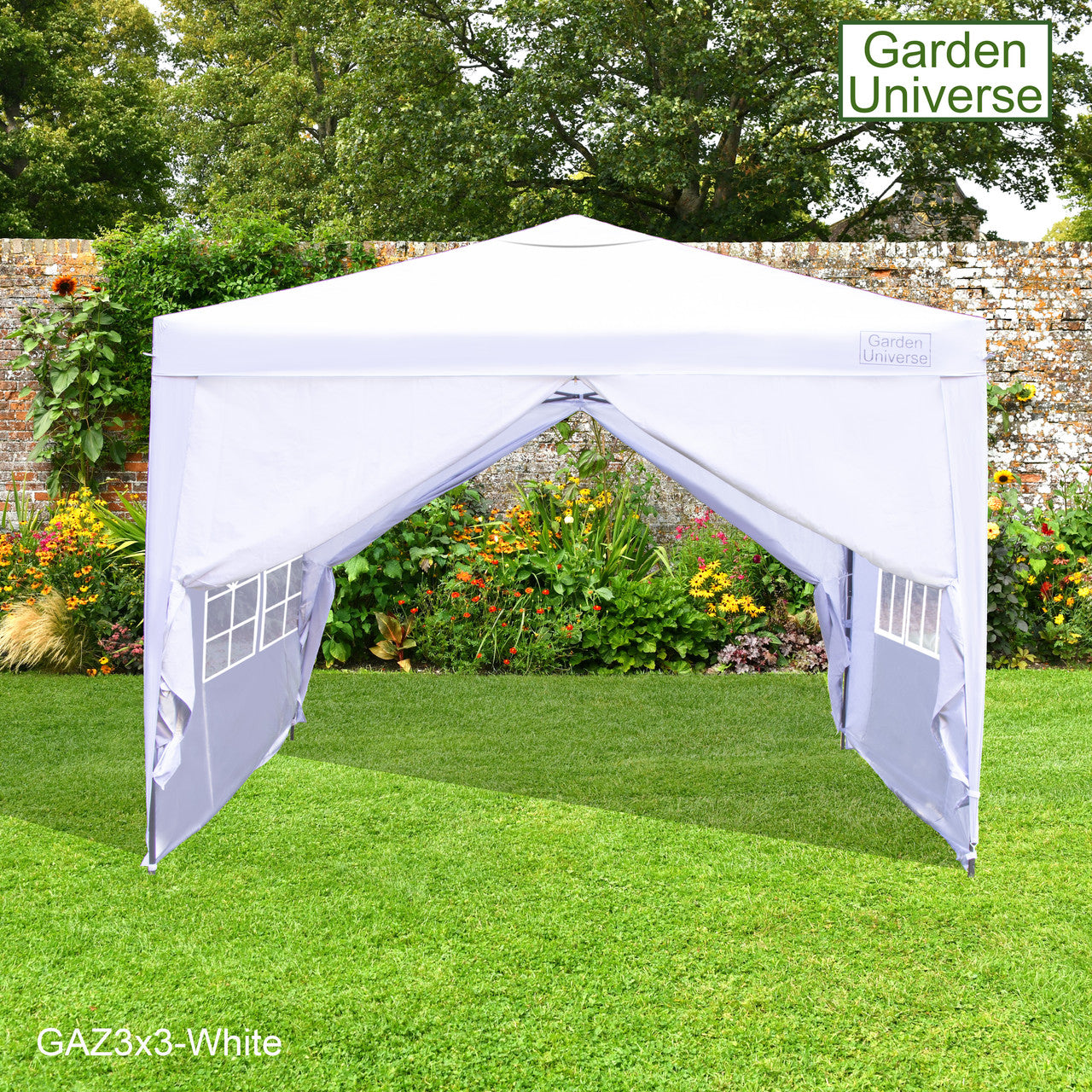 Gazebo 3m x 3m Pop Up in White with Heavy Duty Frame GAZ3x3-White