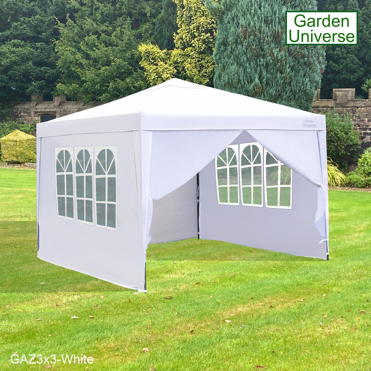 Gazebo 3m x 3m Pop Up in White with Heavy Duty Frame GAZ3x3-White