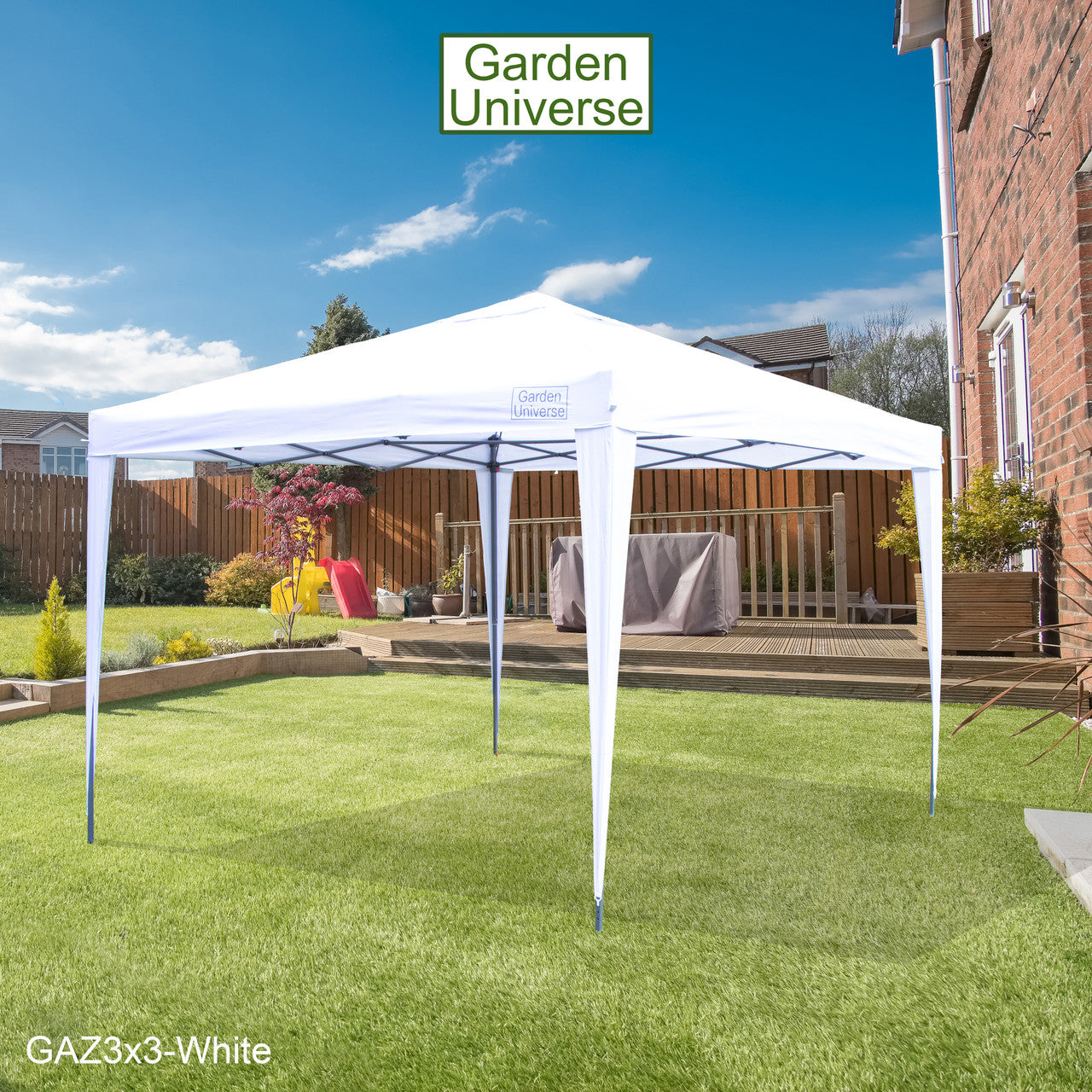 Gazebo 3m x 3m Pop Up in White with Heavy Duty Frame GAZ3x3-White