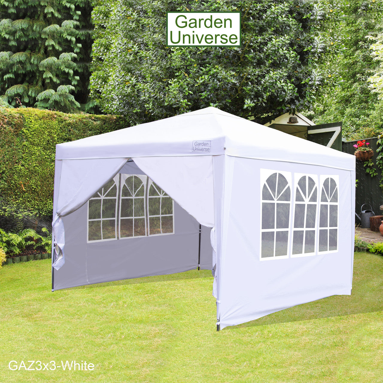 Gazebo 3m x 3m Pop Up in White with Heavy Duty Frame GAZ3x3-White