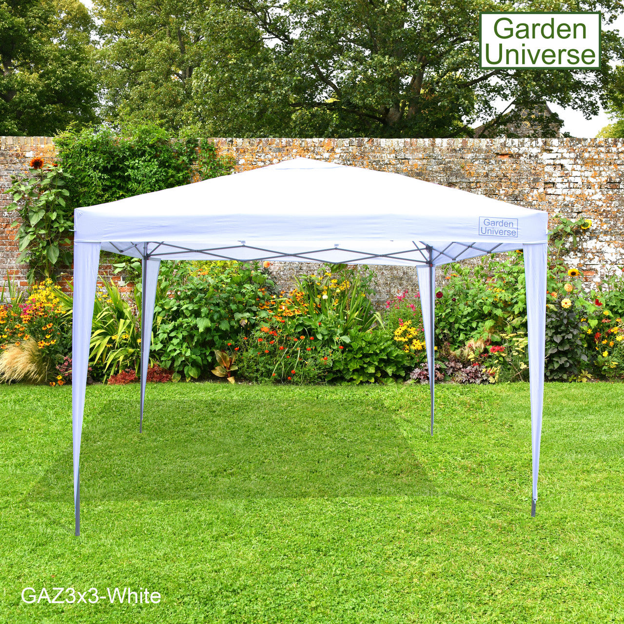 Gazebo 3m x 3m Pop Up in White with Heavy Duty Frame GAZ3x3-White