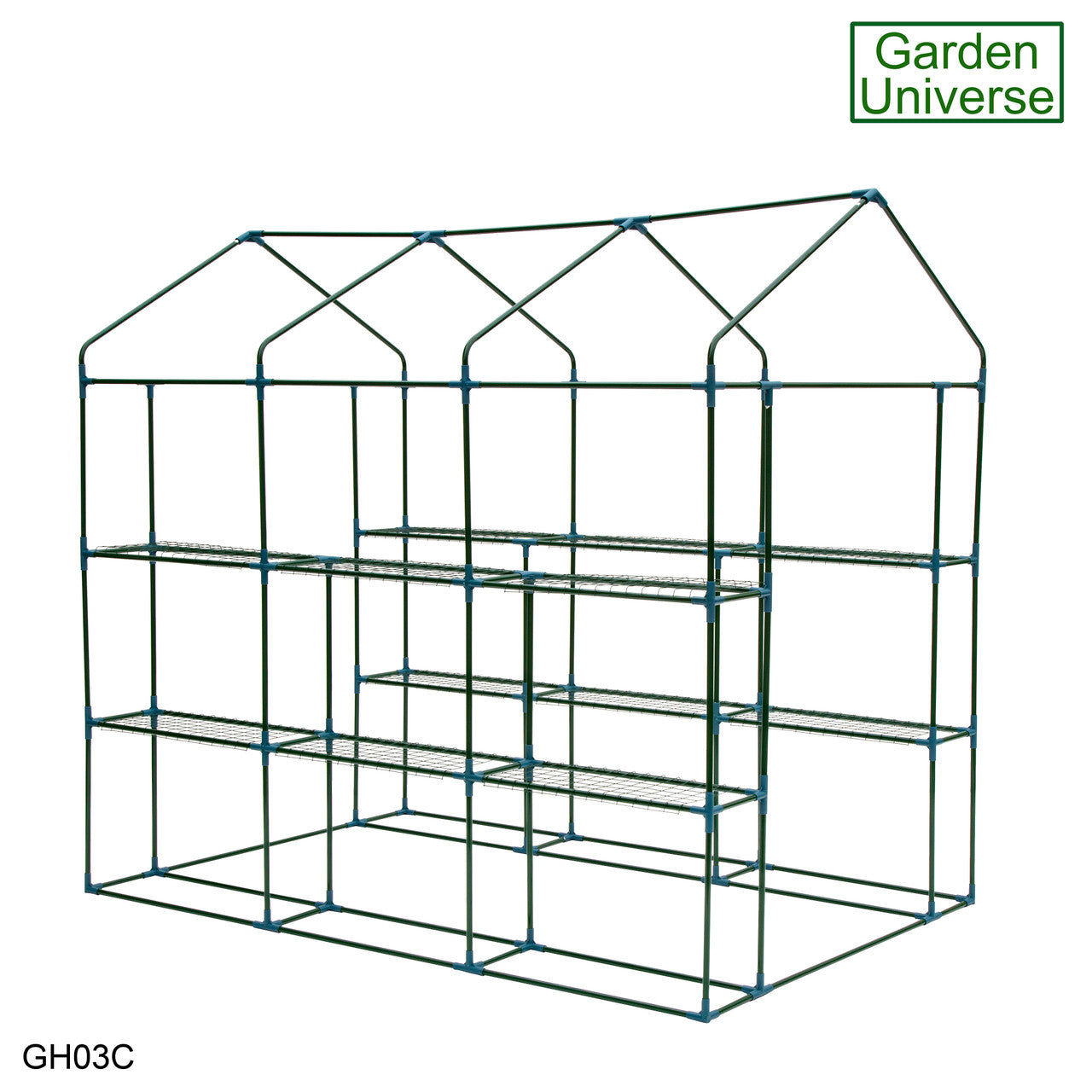 Greenhouse Walk-In Clear PVC Cover 12 Shelves 1.4m x 2.14m with Roll Up Door GH03C