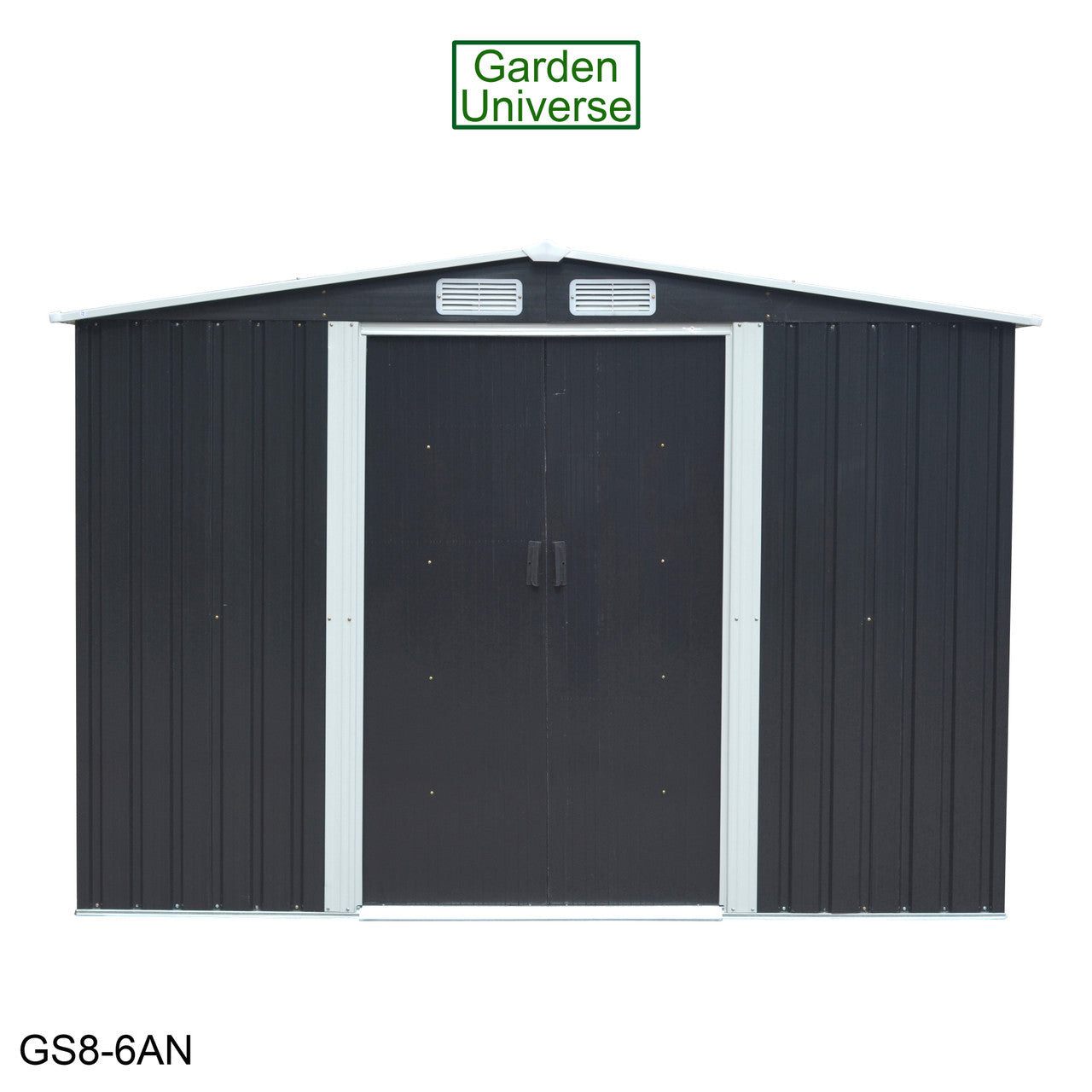 Metal Garden Shed 8' x 6' Storage in Anthracite with Base Frame GS8-6AN