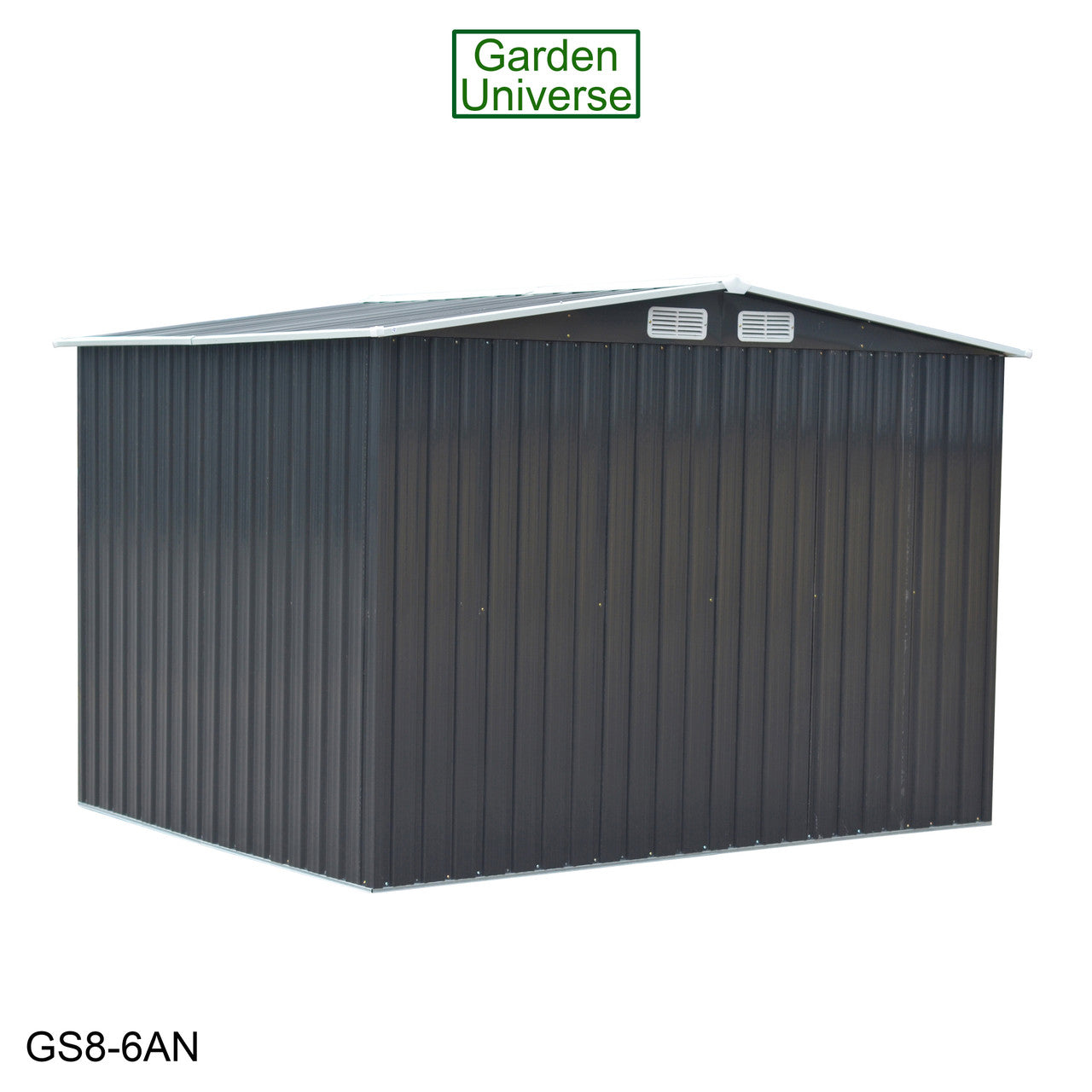 Metal Garden Shed 8' x 6' Storage in Anthracite with Base Frame GS8-6AN