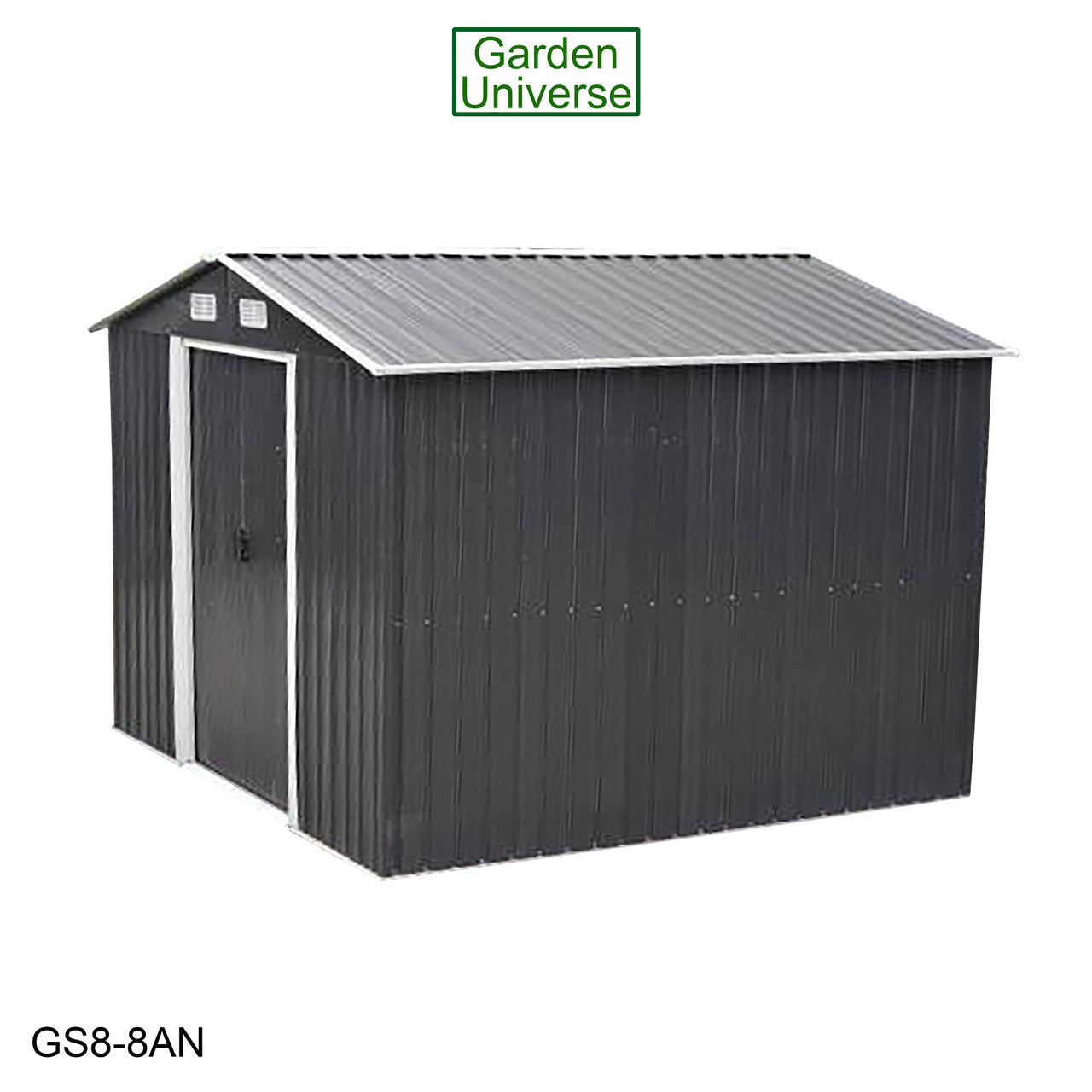 Metal Garden Shed 8' x 8' Storage in Anthracite with Base Frame GS8-8AN