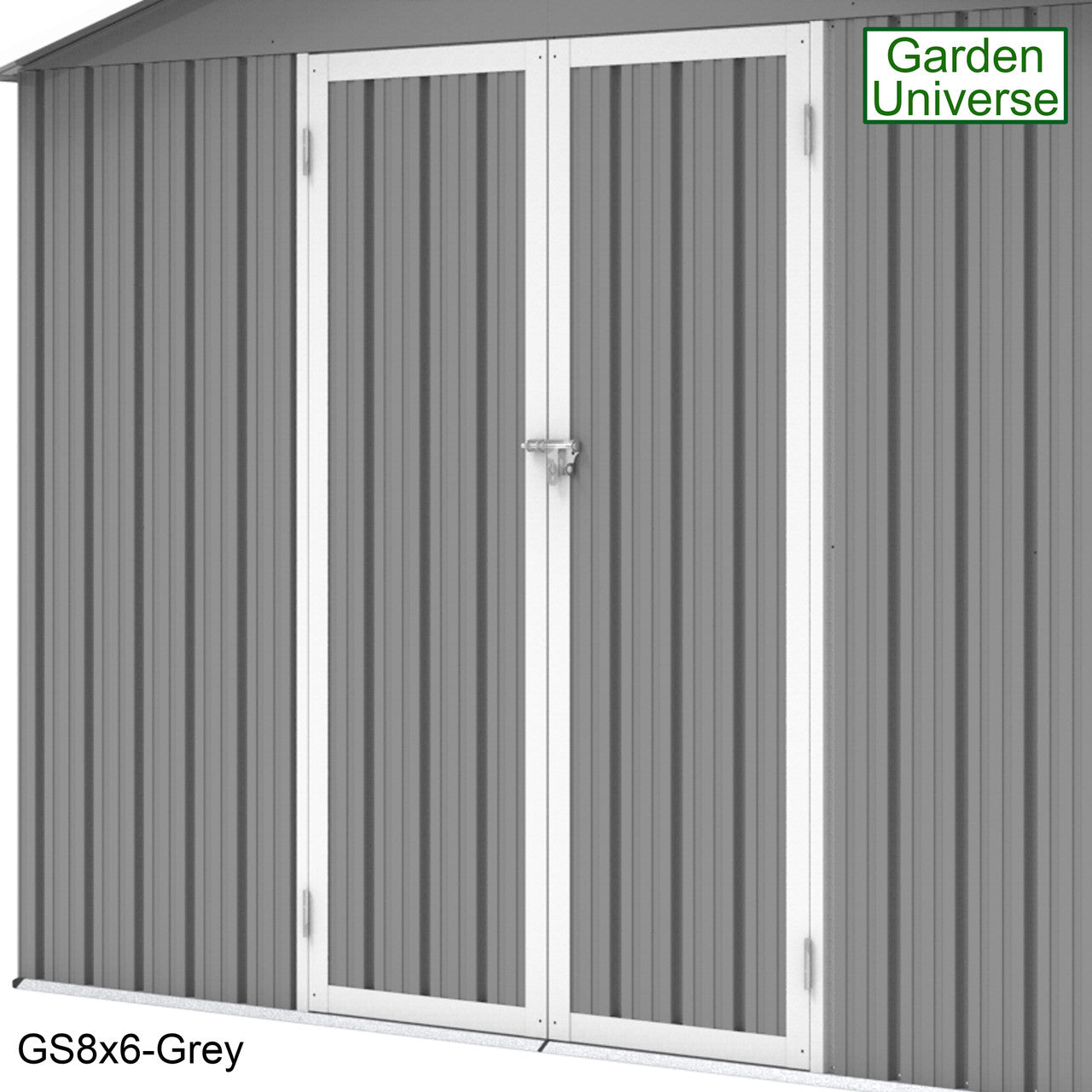 Metal Garden Shed 8' x 6' Storage in Grey with Base Frame GS8x6-Grey