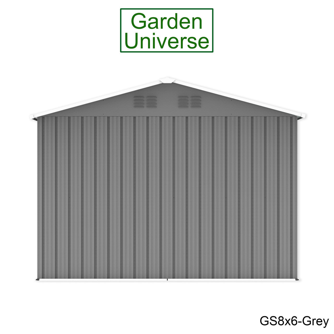 Metal Garden Shed 8' x 6' Storage in Grey with Base Frame GS8x6-Grey