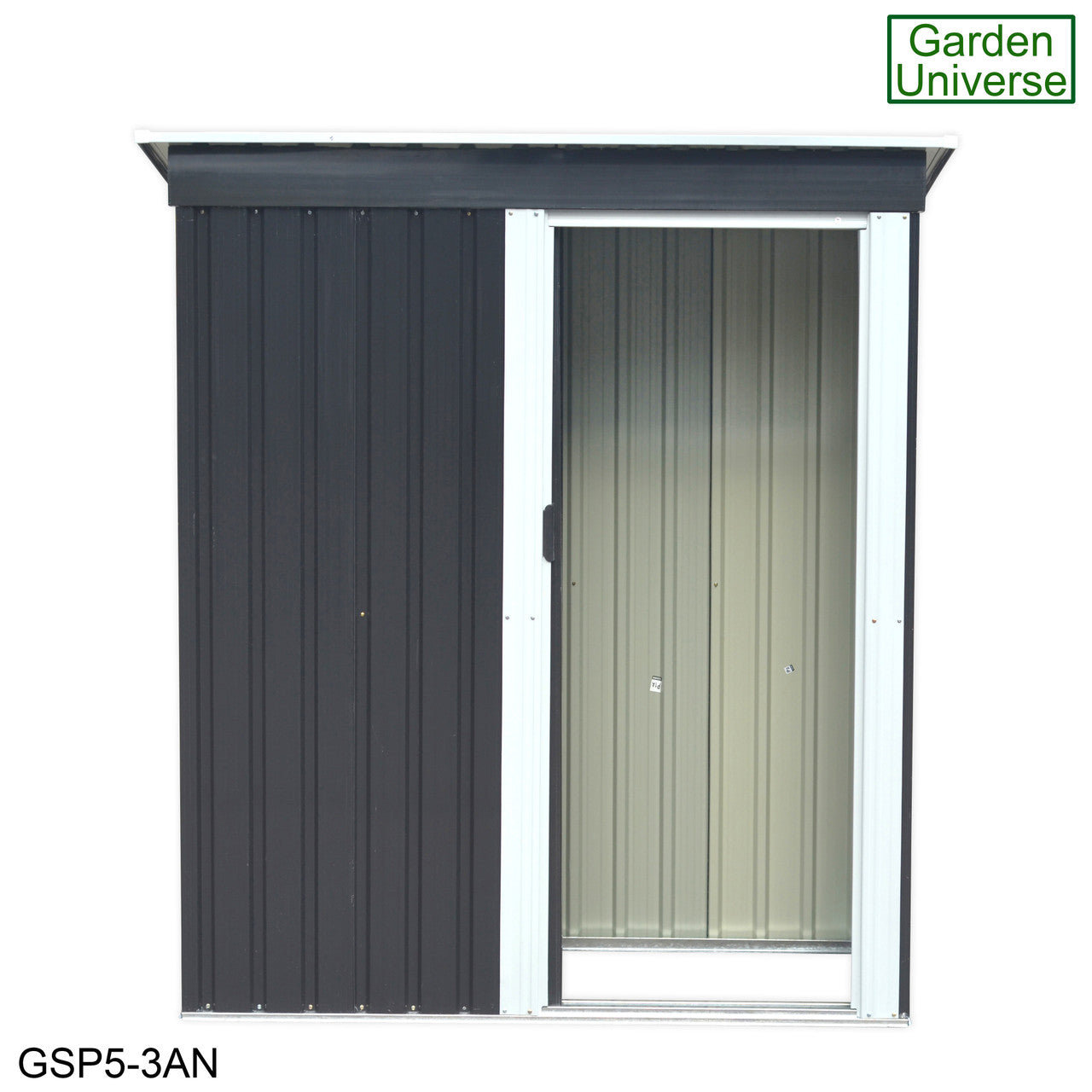 Metal Garden Shed 5' x 3' Storage in Anthracite with Base Frame GSP5-3AN