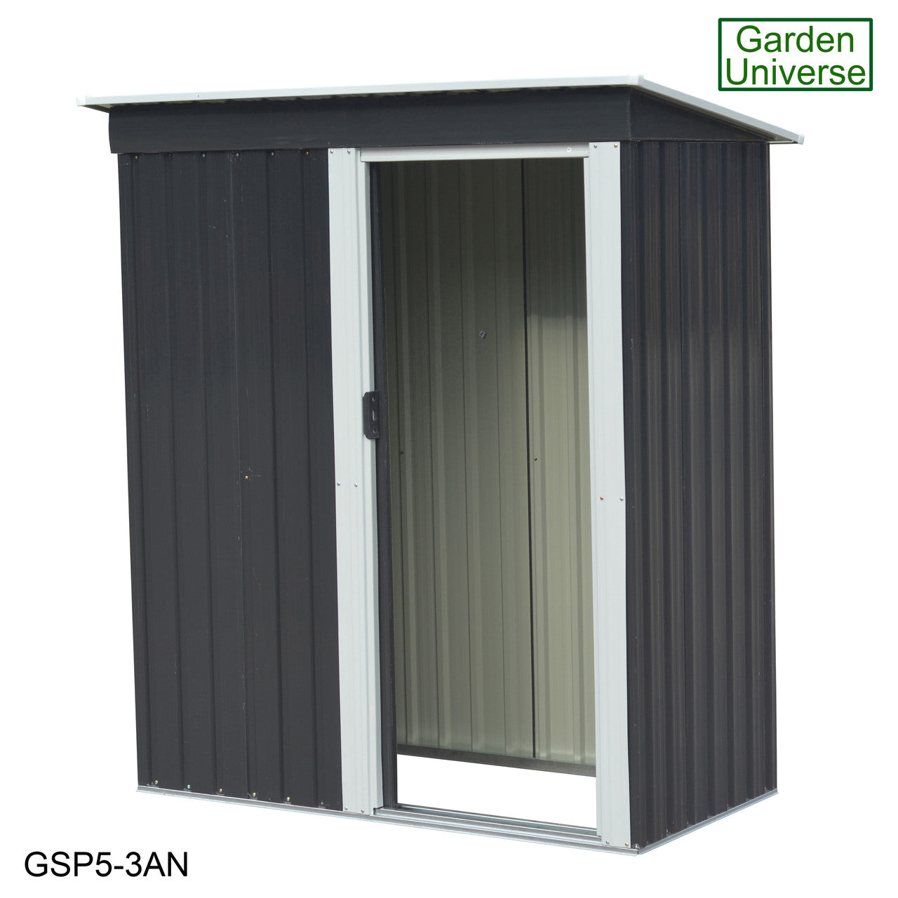 Metal Garden Shed 5' x 3' Storage in Anthracite with Base Frame GSP5-3AN