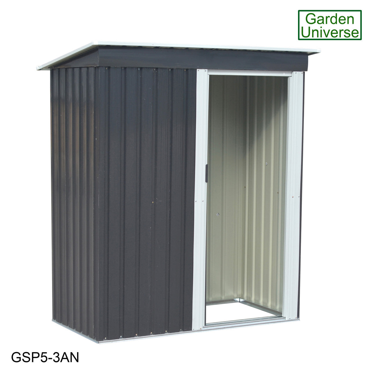 Metal Garden Shed 5' x 3' Storage in Anthracite with Base Frame GSP5-3AN