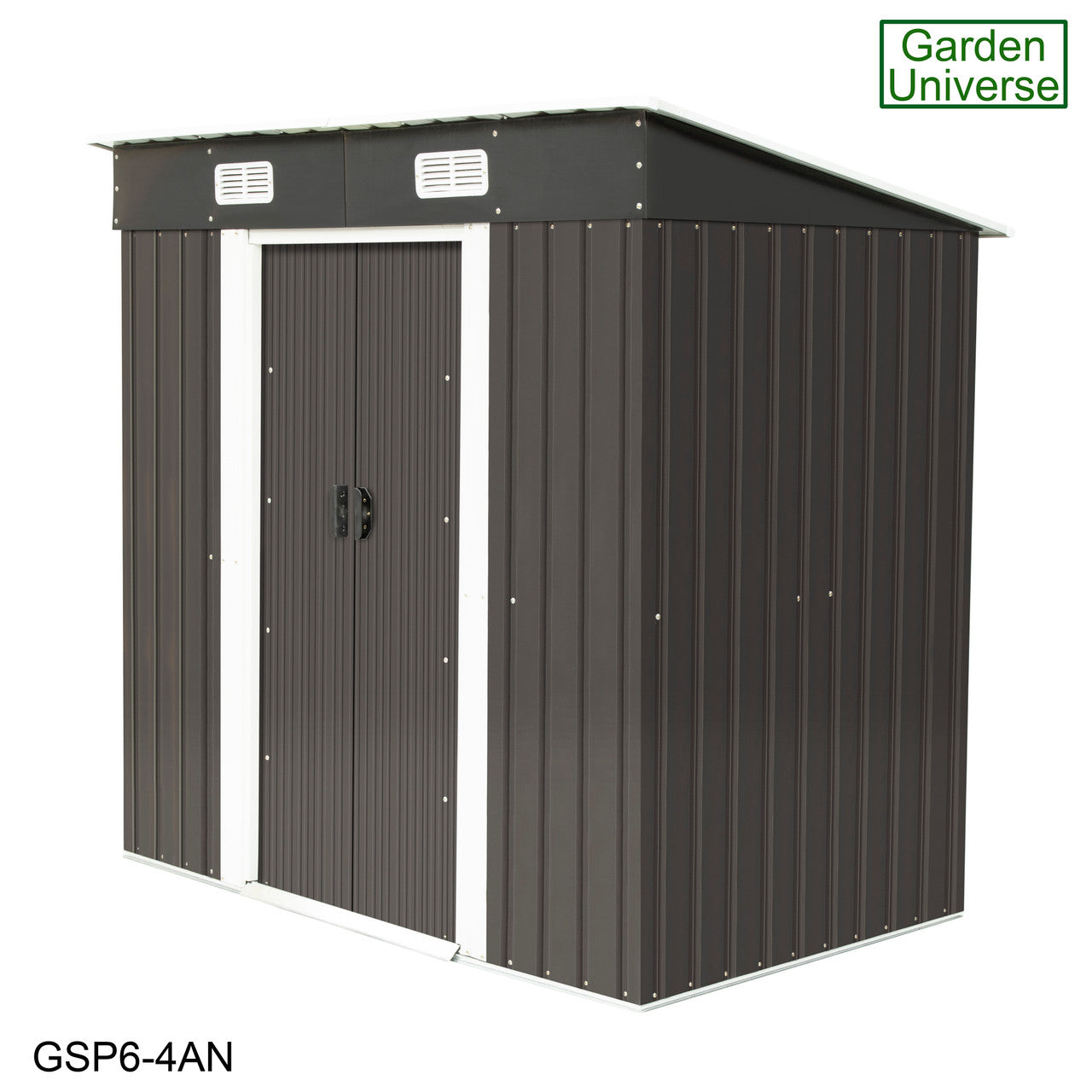 Metal Garden Shed 6' x 4' Storage in Anthracite with Base Frame GSP6-4AN