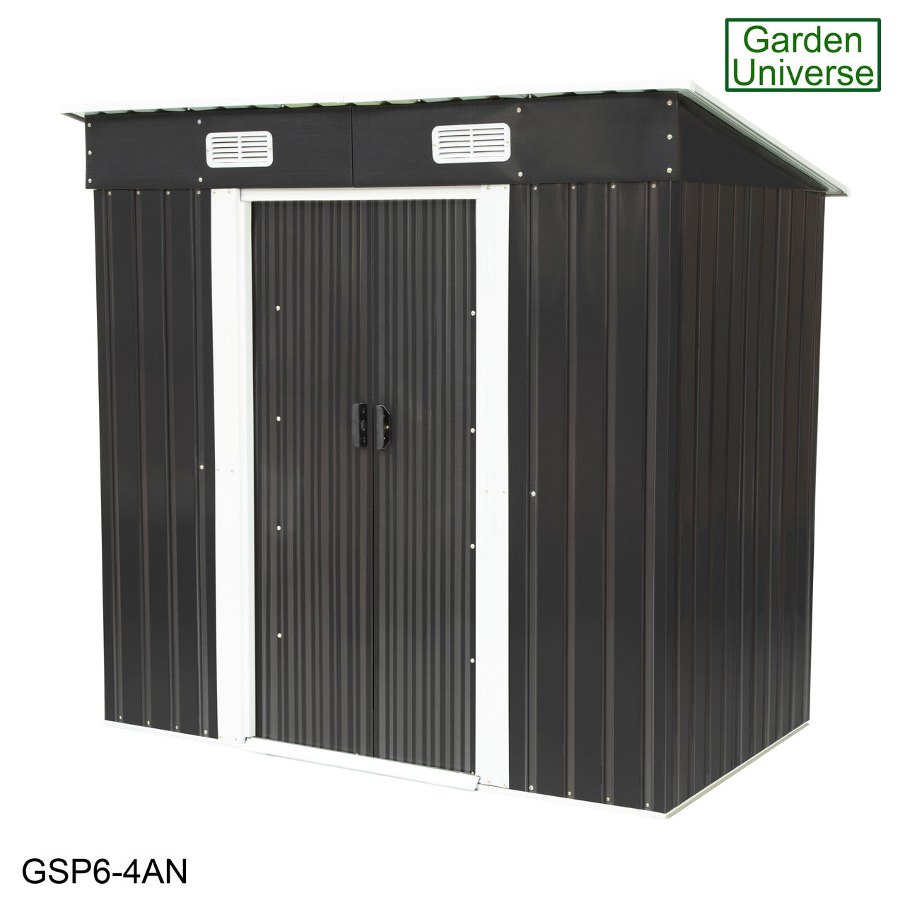 Metal Garden Shed 6' x 4' Storage in Anthracite with Base Frame GSP6-4AN