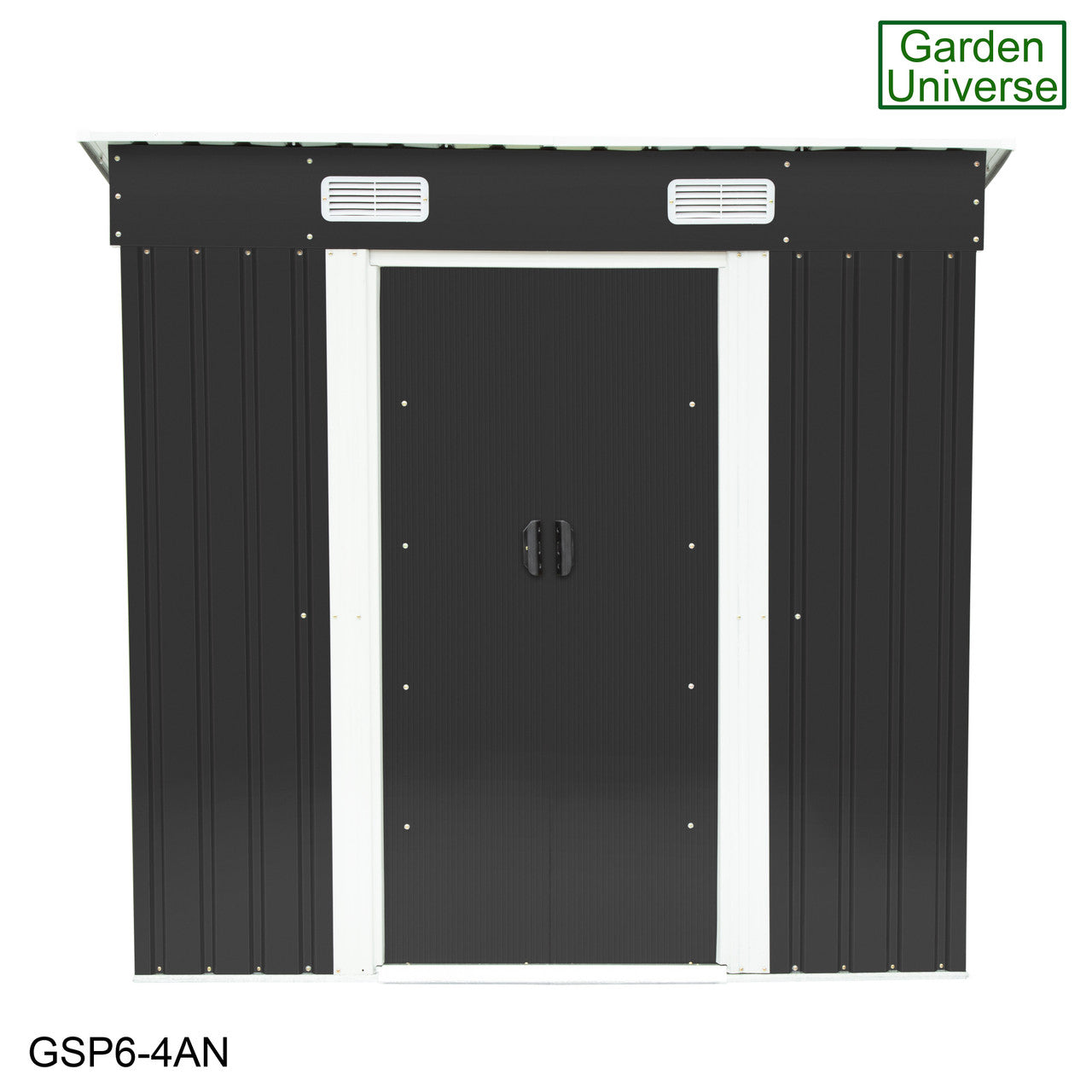 Metal Garden Shed 6' x 4' Storage in Anthracite with Base Frame GSP6-4AN