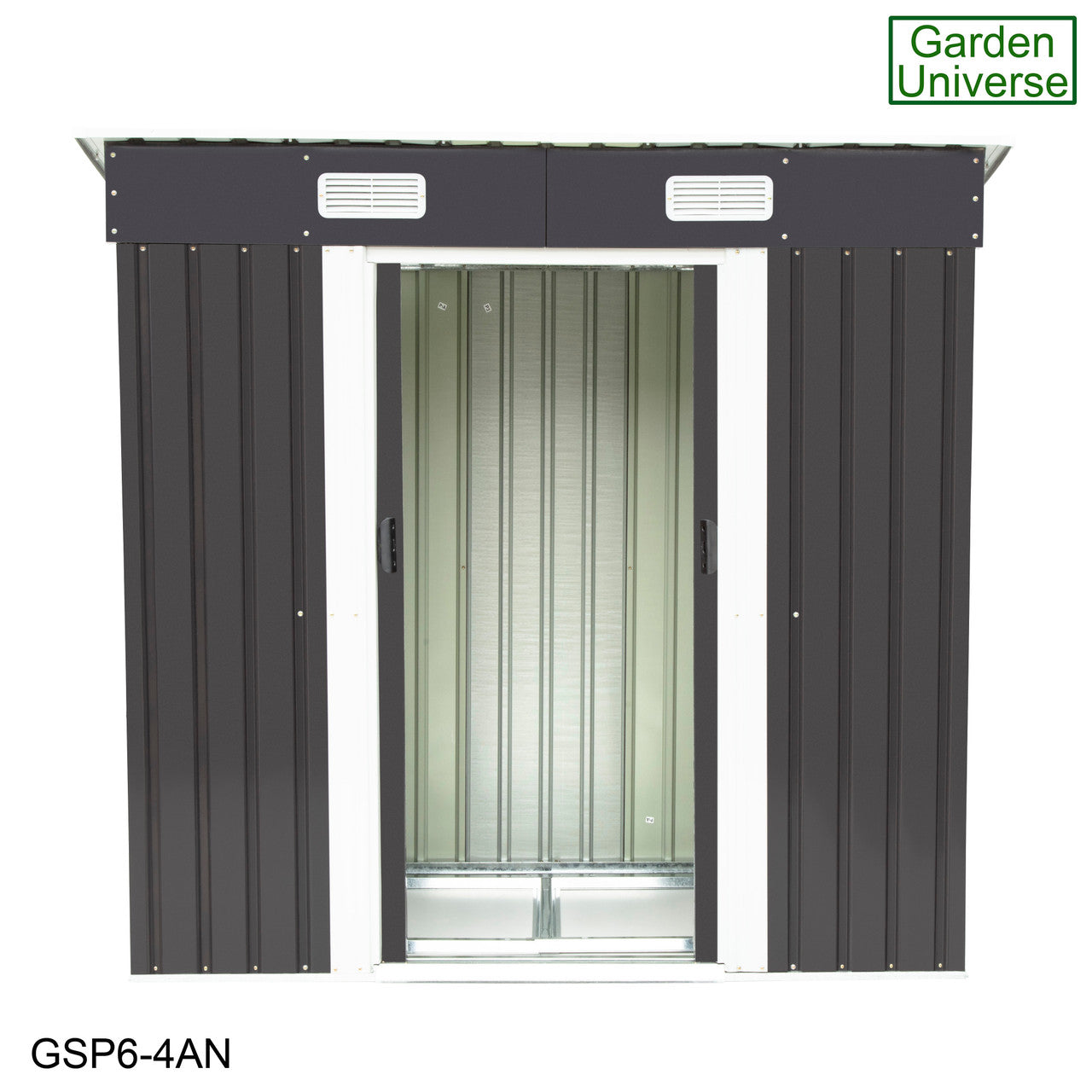 Metal Garden Shed 6' x 4' Storage in Anthracite with Base Frame GSP6-4AN