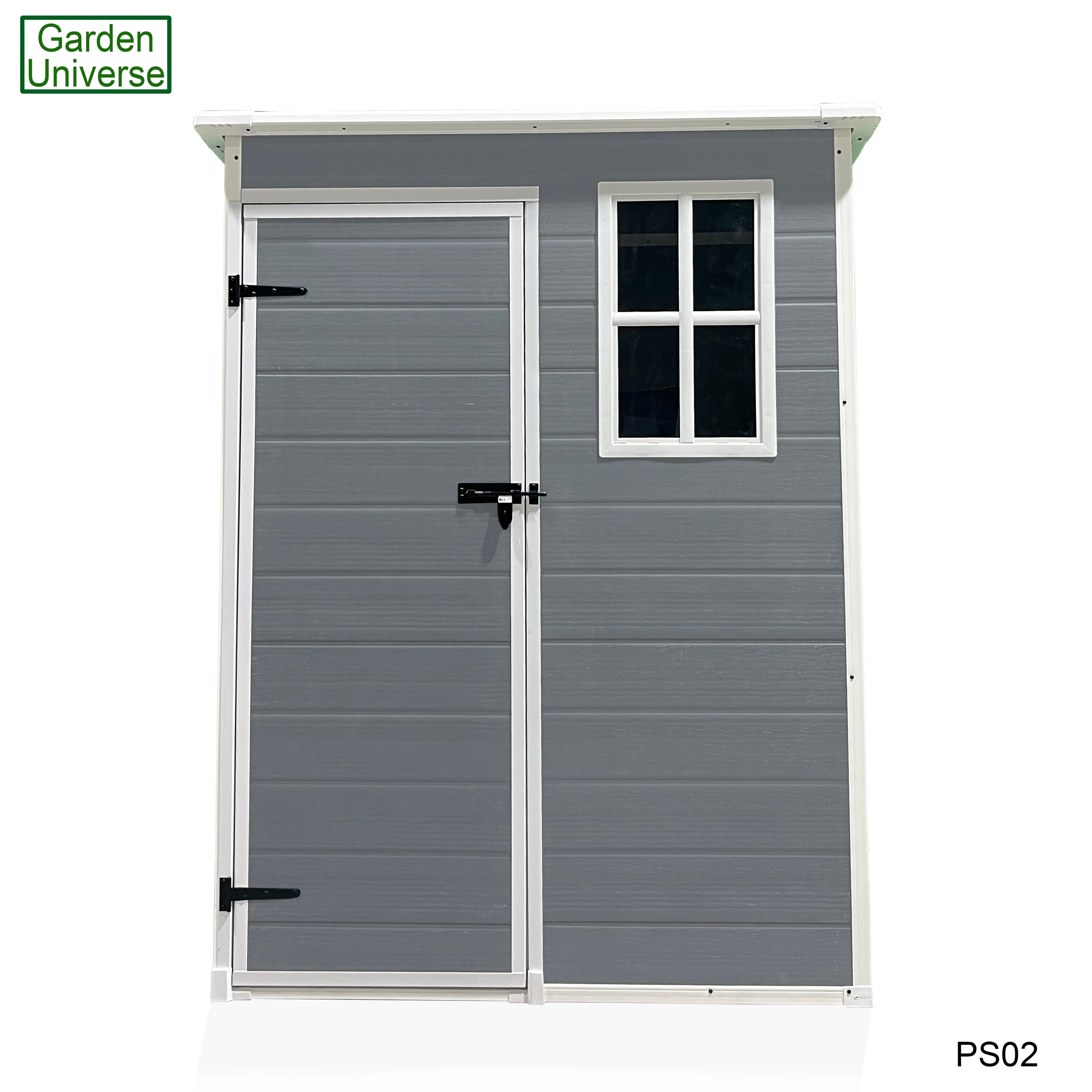 Garden Universe Plastic Garden Shed 5' x 3' Pent Roof Garden Storage Tool Store PS02