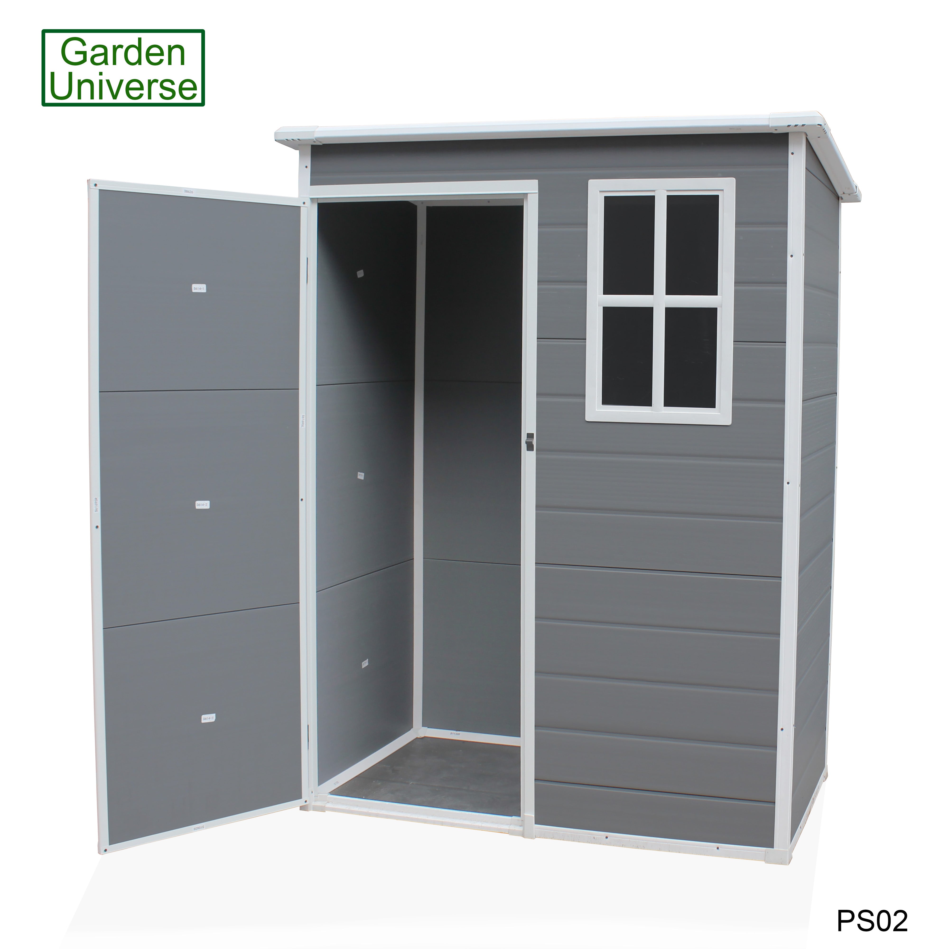 Garden Universe Plastic Garden Shed 5' x 3' Pent Roof Garden Storage Tool Store PS02