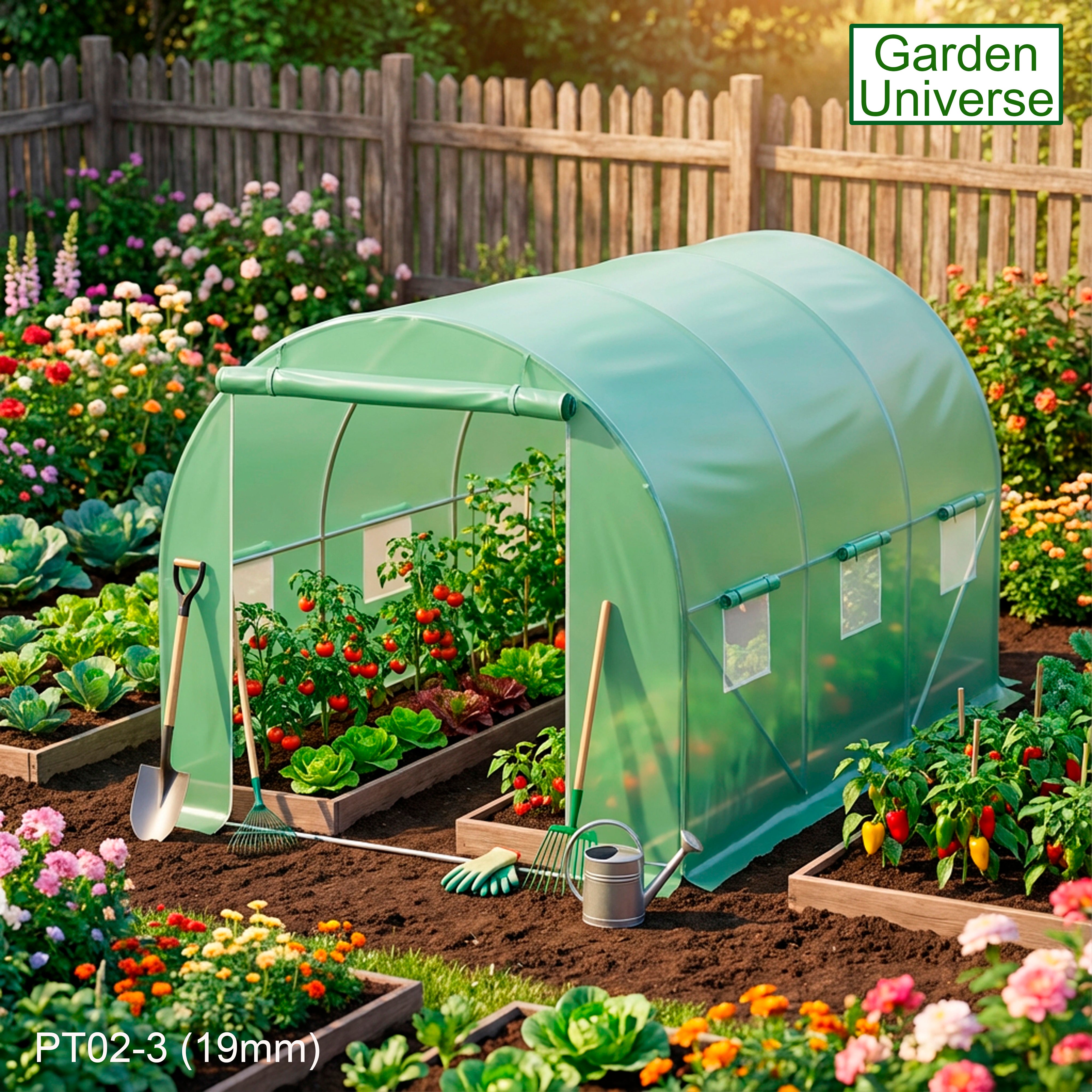 Polytunnel 2m x 3m with 19mm Galvanised Steel Frame PT02-3 (19mm)