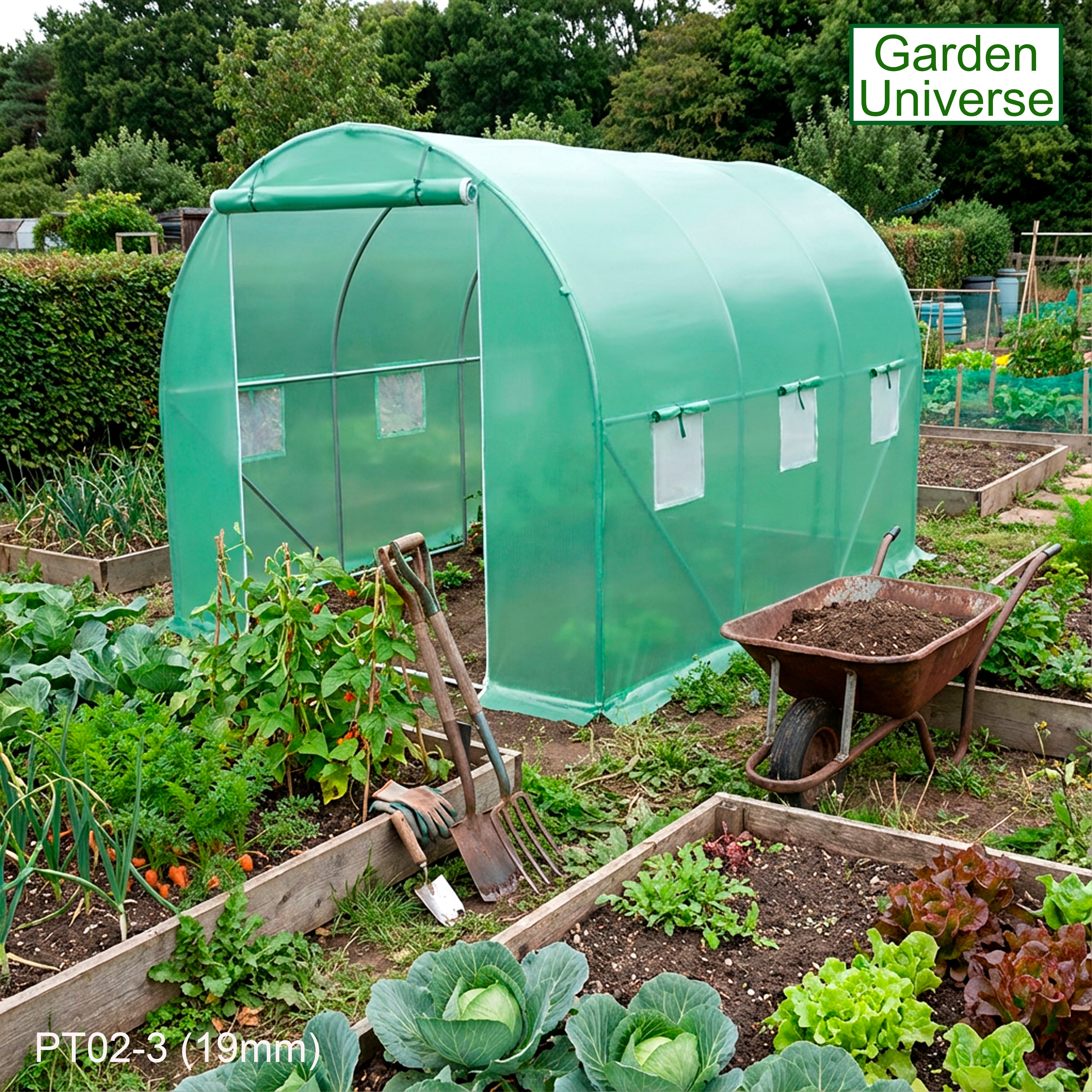 Polytunnel 2m x 3m with 19mm Galvanised Steel Frame PT02-3 (19mm)