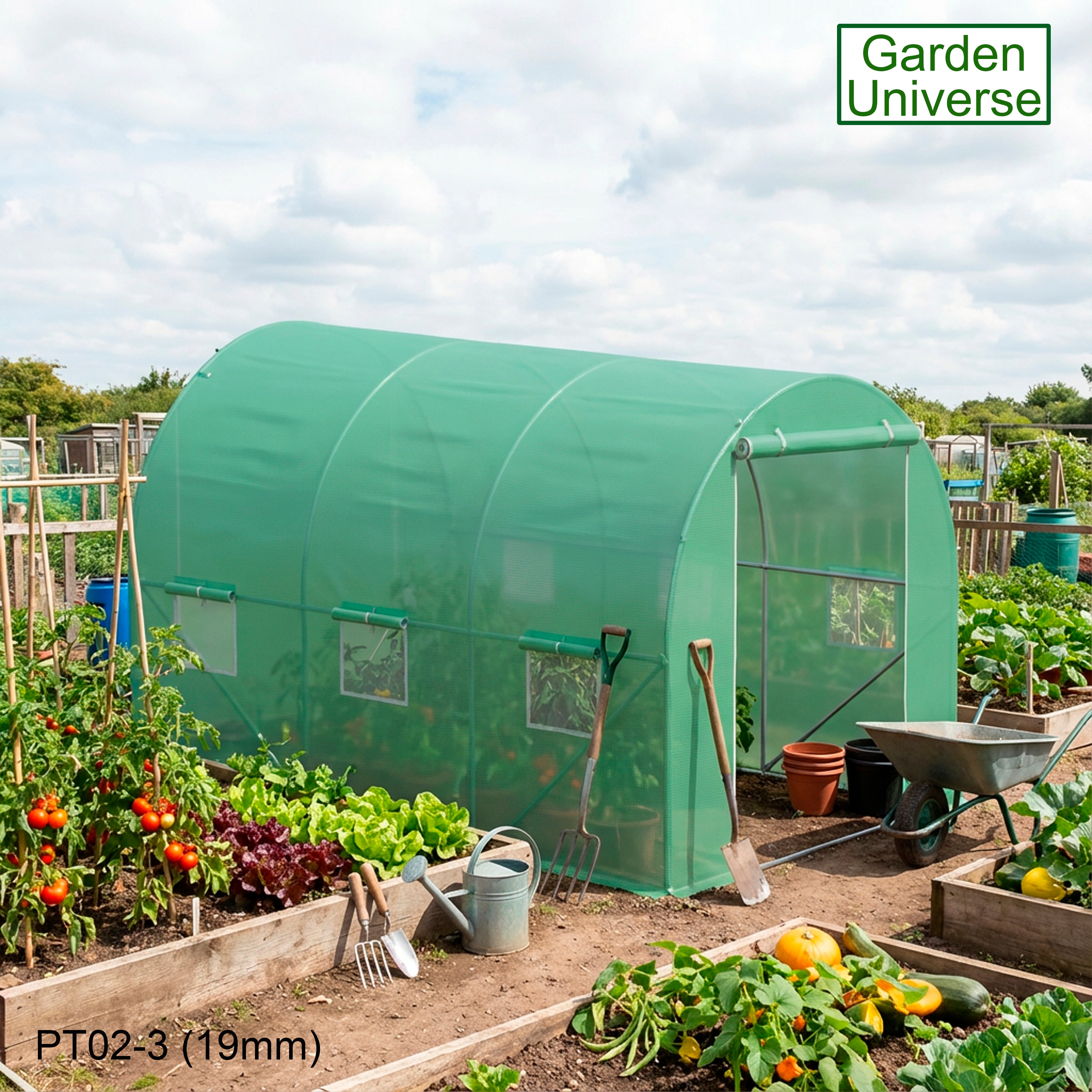 Polytunnel 2m x 3m with 19mm Galvanised Steel Frame PT02-3 (19mm)