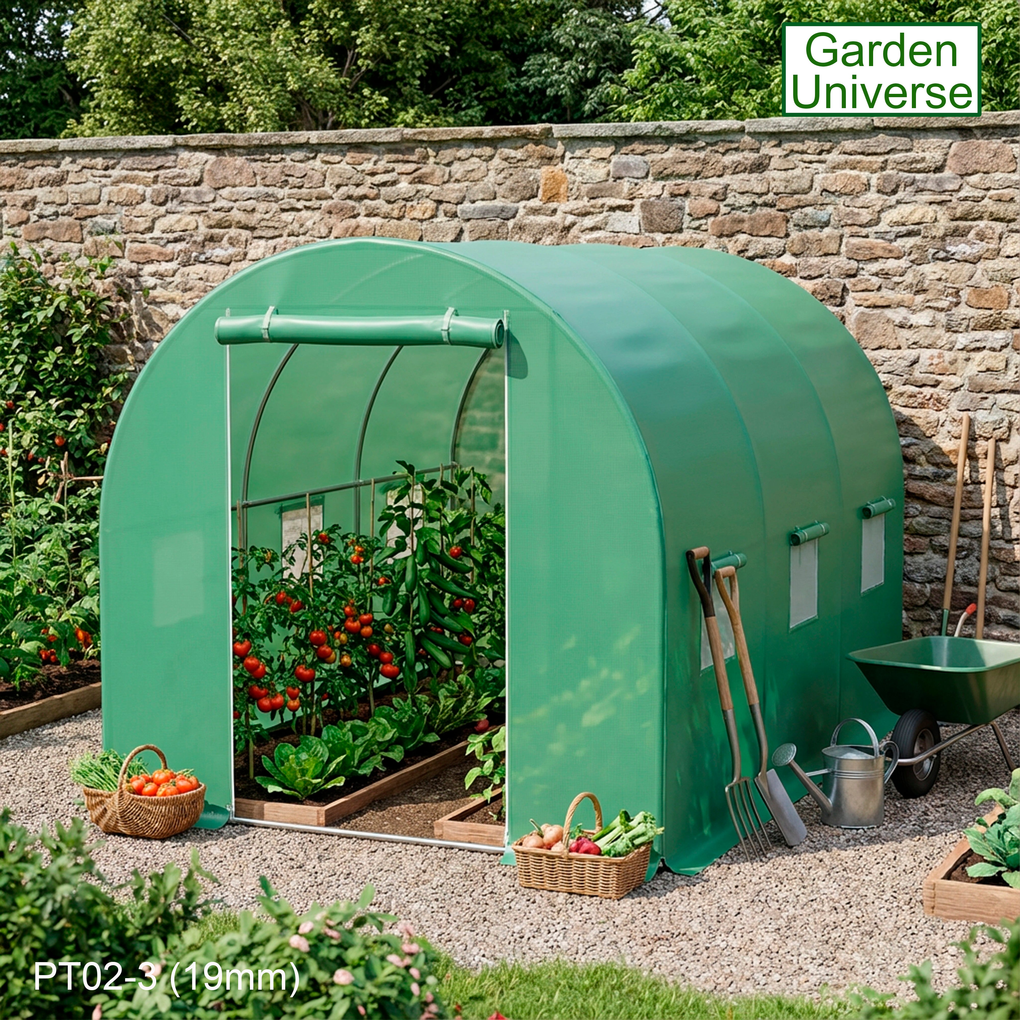 Polytunnel 2m x 3m with 19mm Galvanised Steel Frame PT02-3 (19mm)