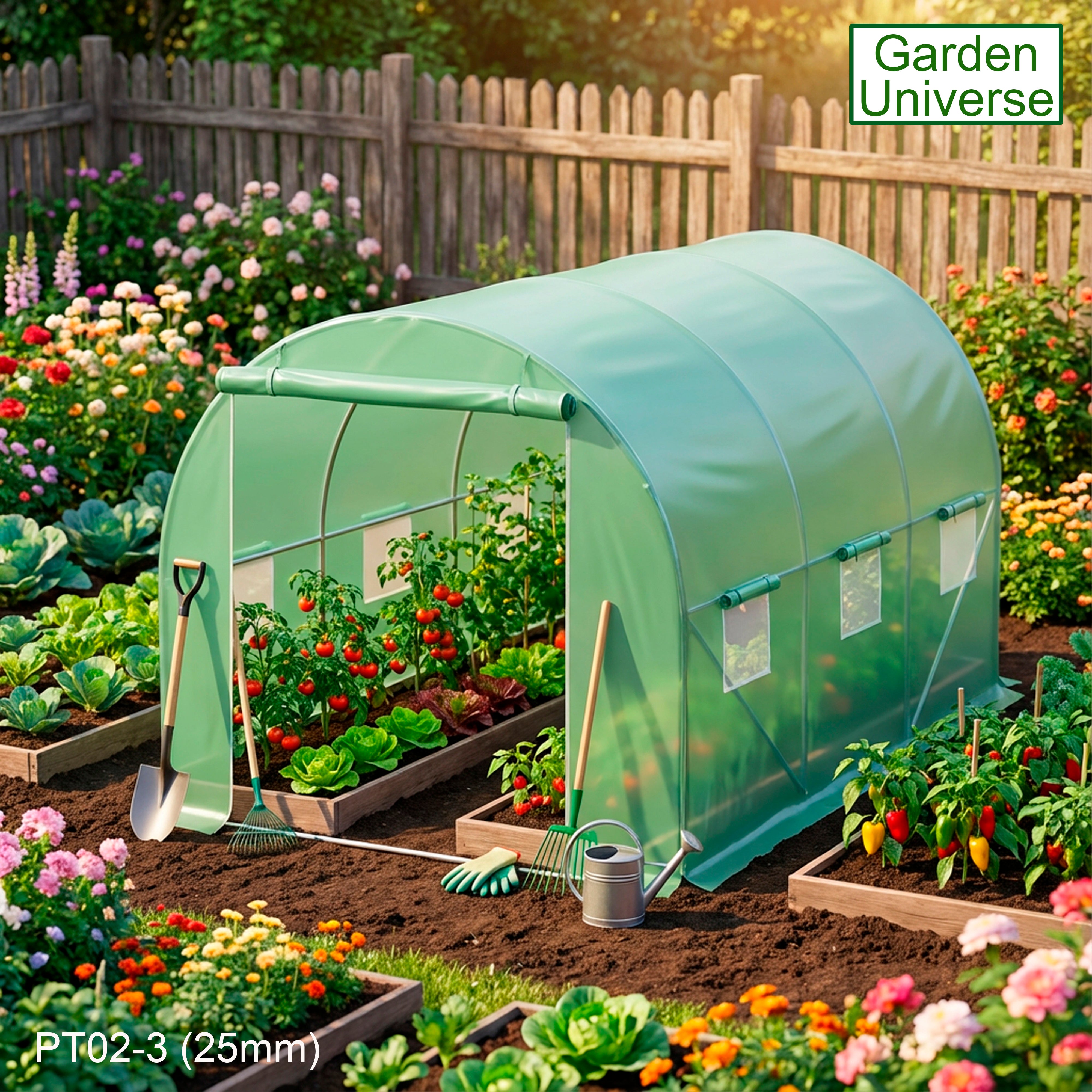 Polytunnel 2m x 3m with 25mm Galvanised Steel Frame PT02-3 (25mm)
