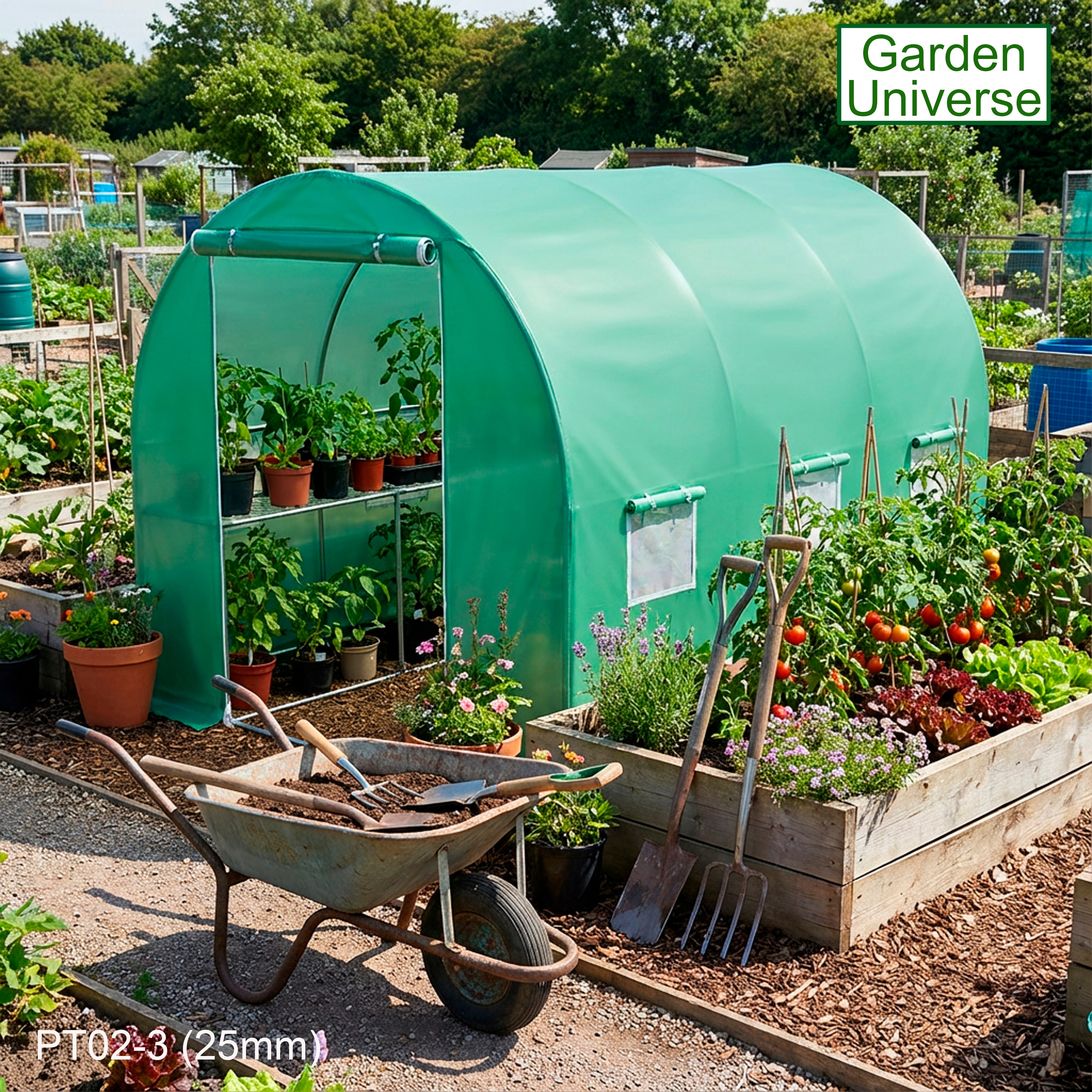 Polytunnel 2m x 3m with 25mm Galvanised Steel Frame PT02-3 (25mm)