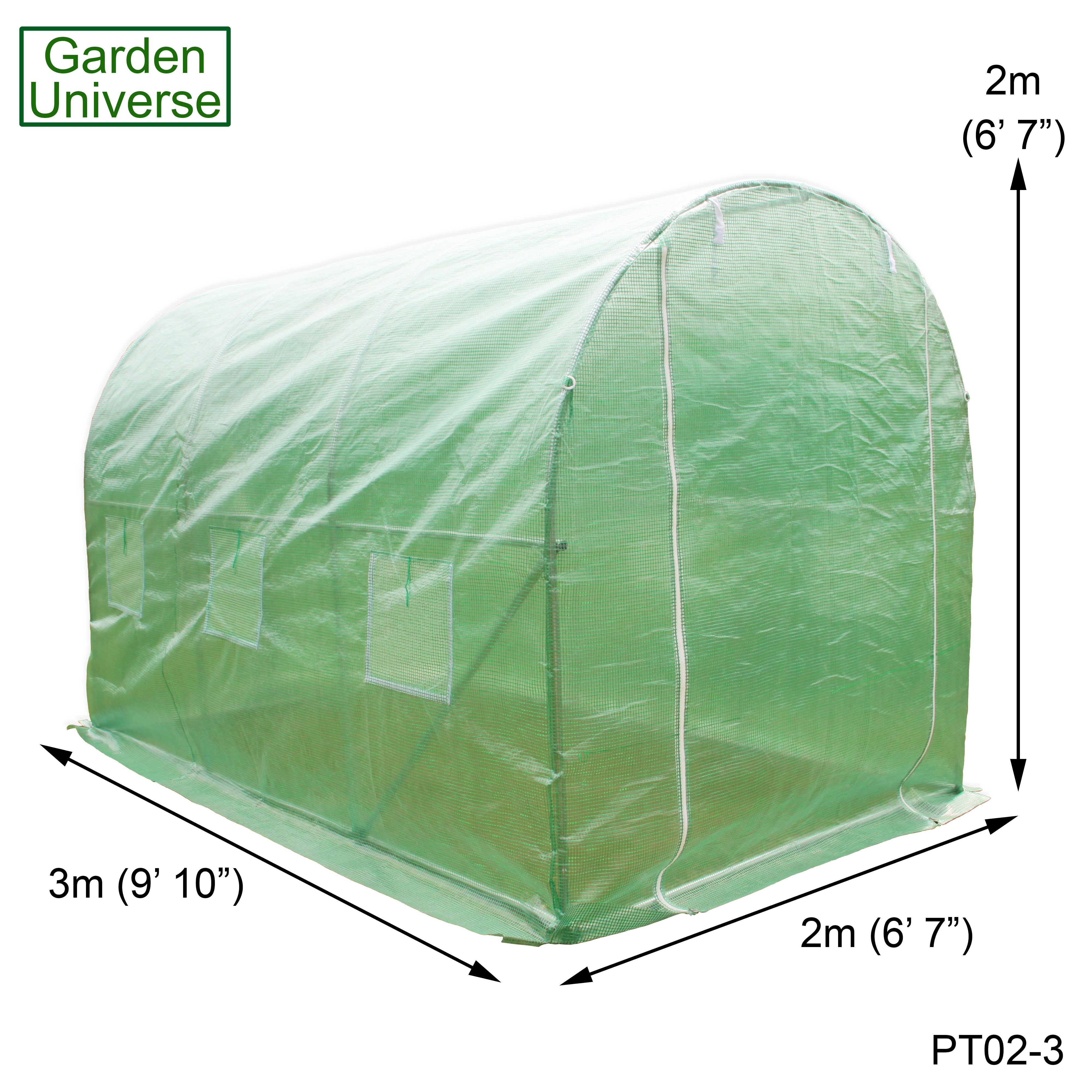 Polytunnel 2m x 3m with 25mm Galvanised Steel Frame PT02-3 (25mm)