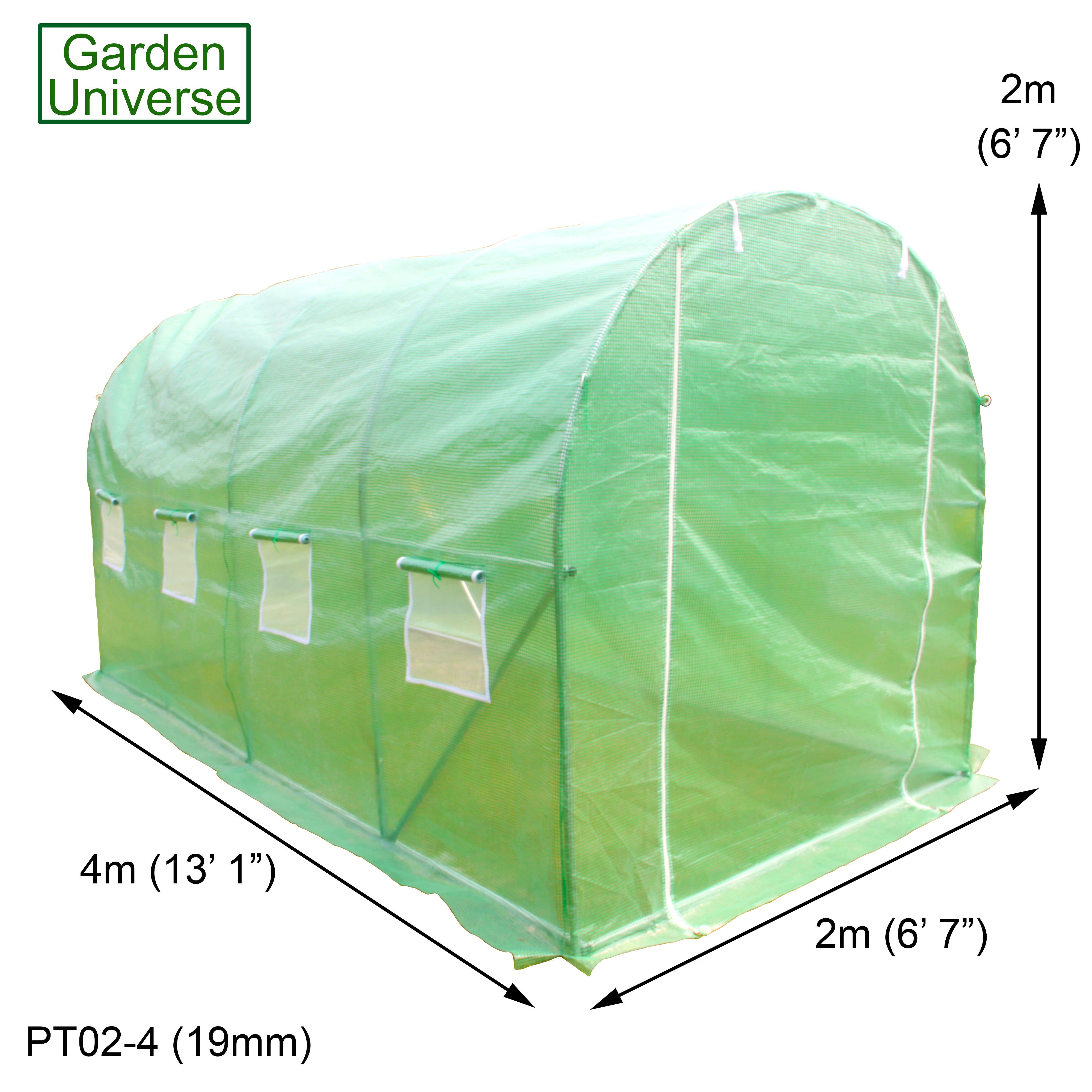 Polytunnel 2m x 4m with 19mm Galvanised Steel Frame PT02-4 (19mm)