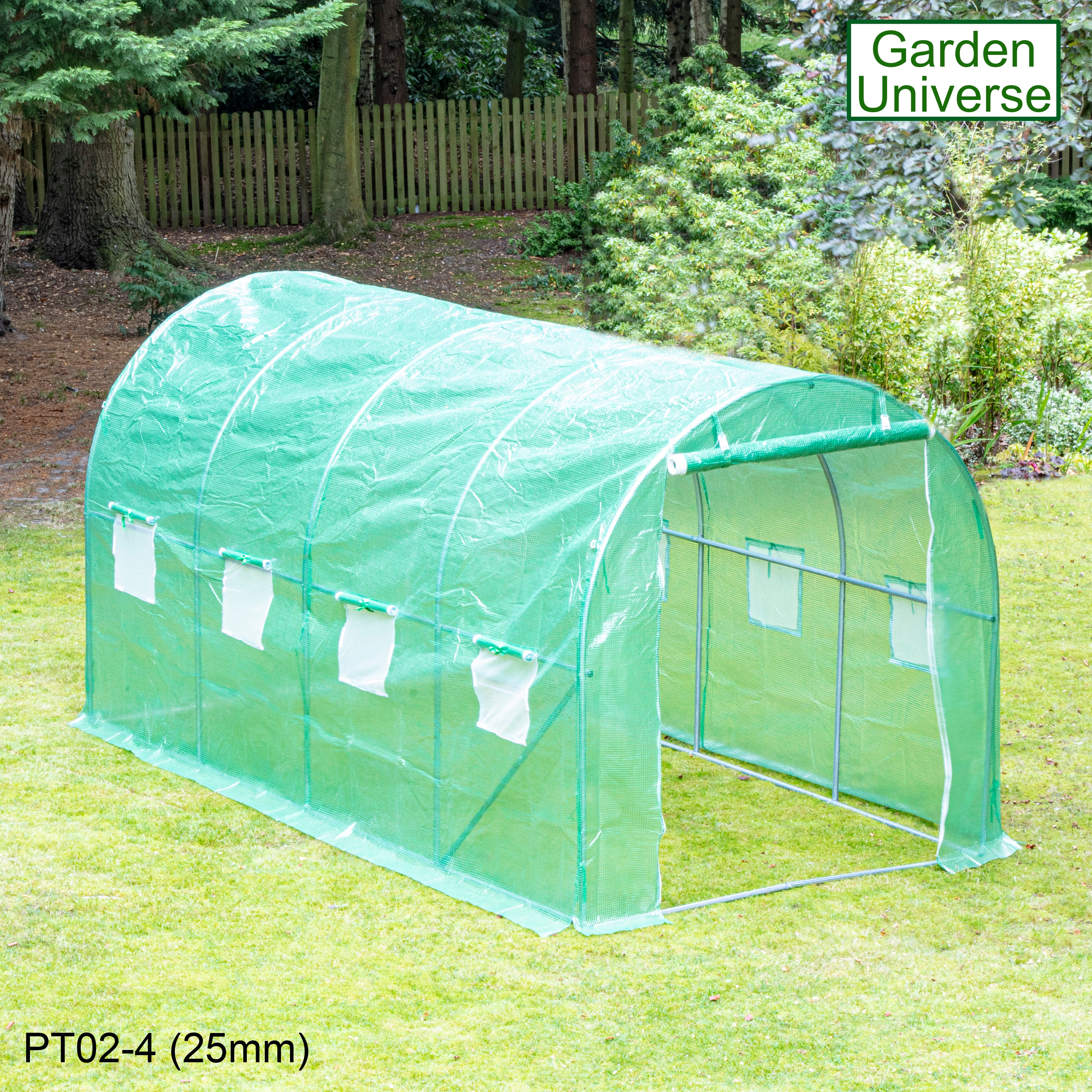 Polytunnel 2m x 4m with 25mm Galvanised Steel Frame PT02-4 (25mm)