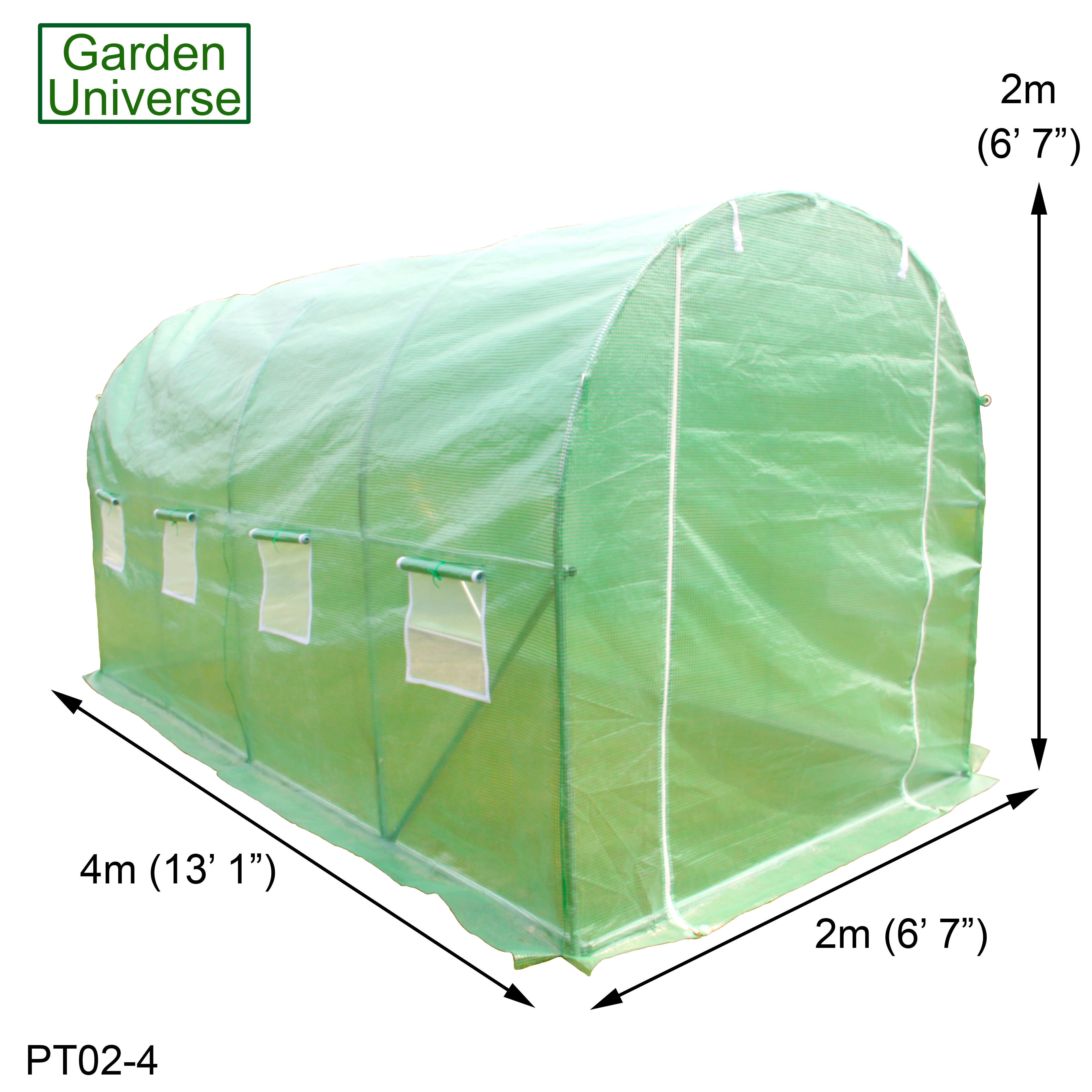 Polytunnel 2m x 4m with 25mm Galvanised Steel Frame PT02-4 (25mm)