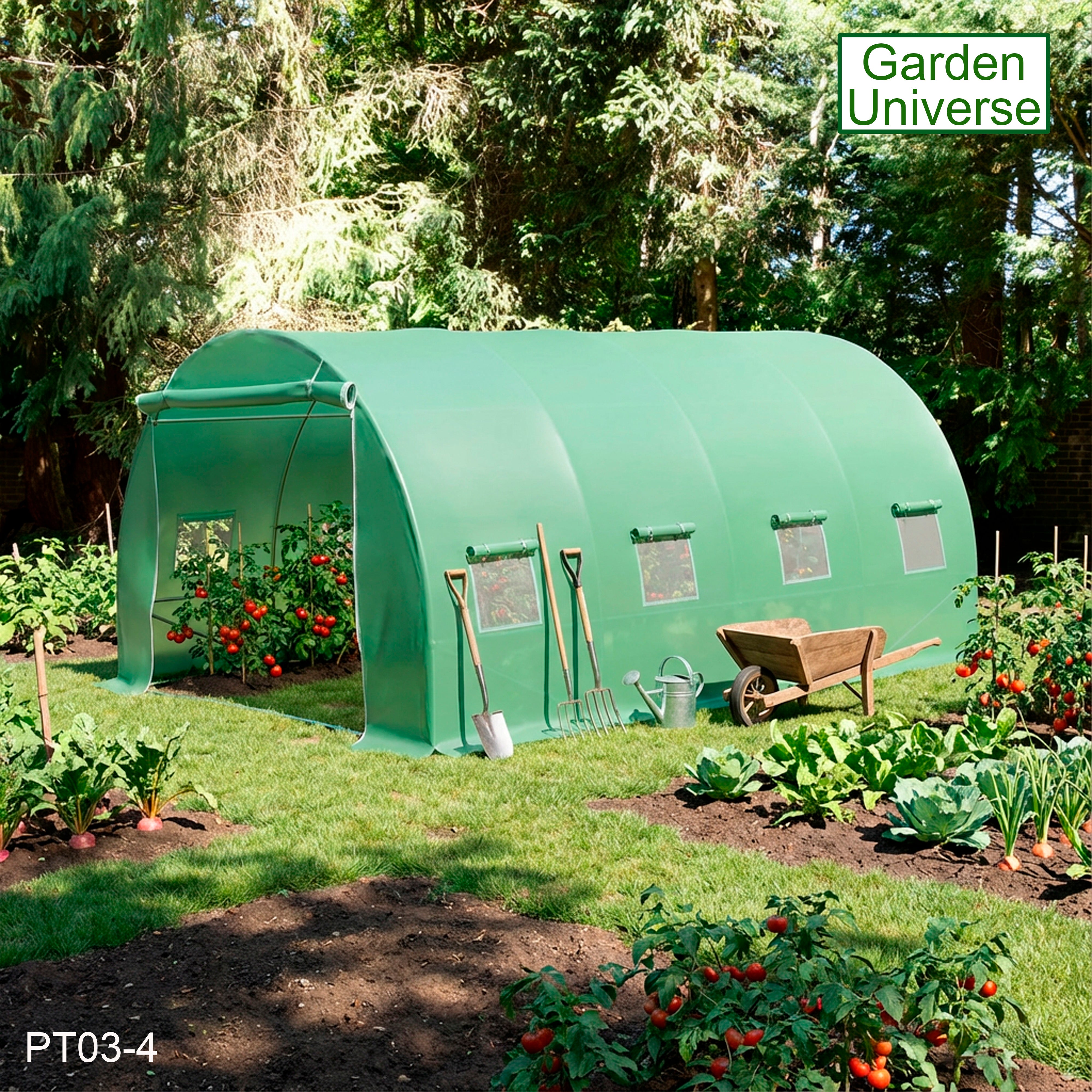 Polytunnel 3m x 4m with 25mm Galvanised Steel Frame PT03-4