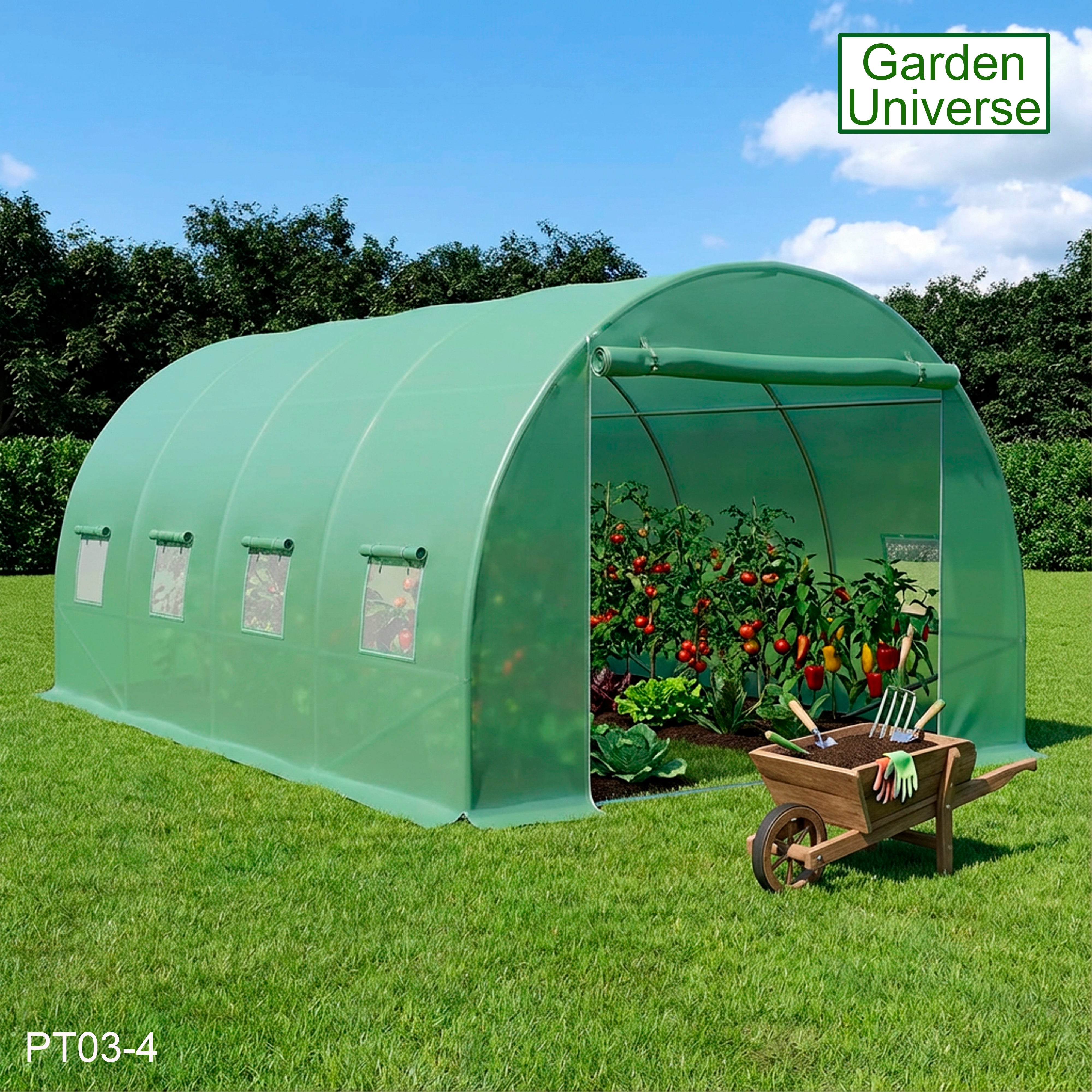 Polytunnel 3m x 4m with 25mm Galvanised Steel Frame PT03-4