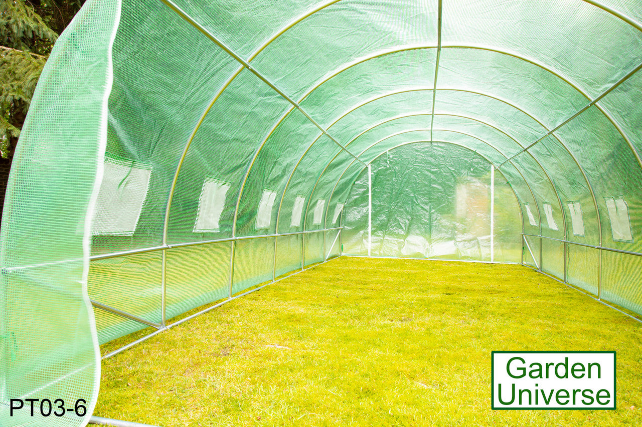 Polytunnel 3m x 6m with 25mm Galvanised Steel Frame PT03-6