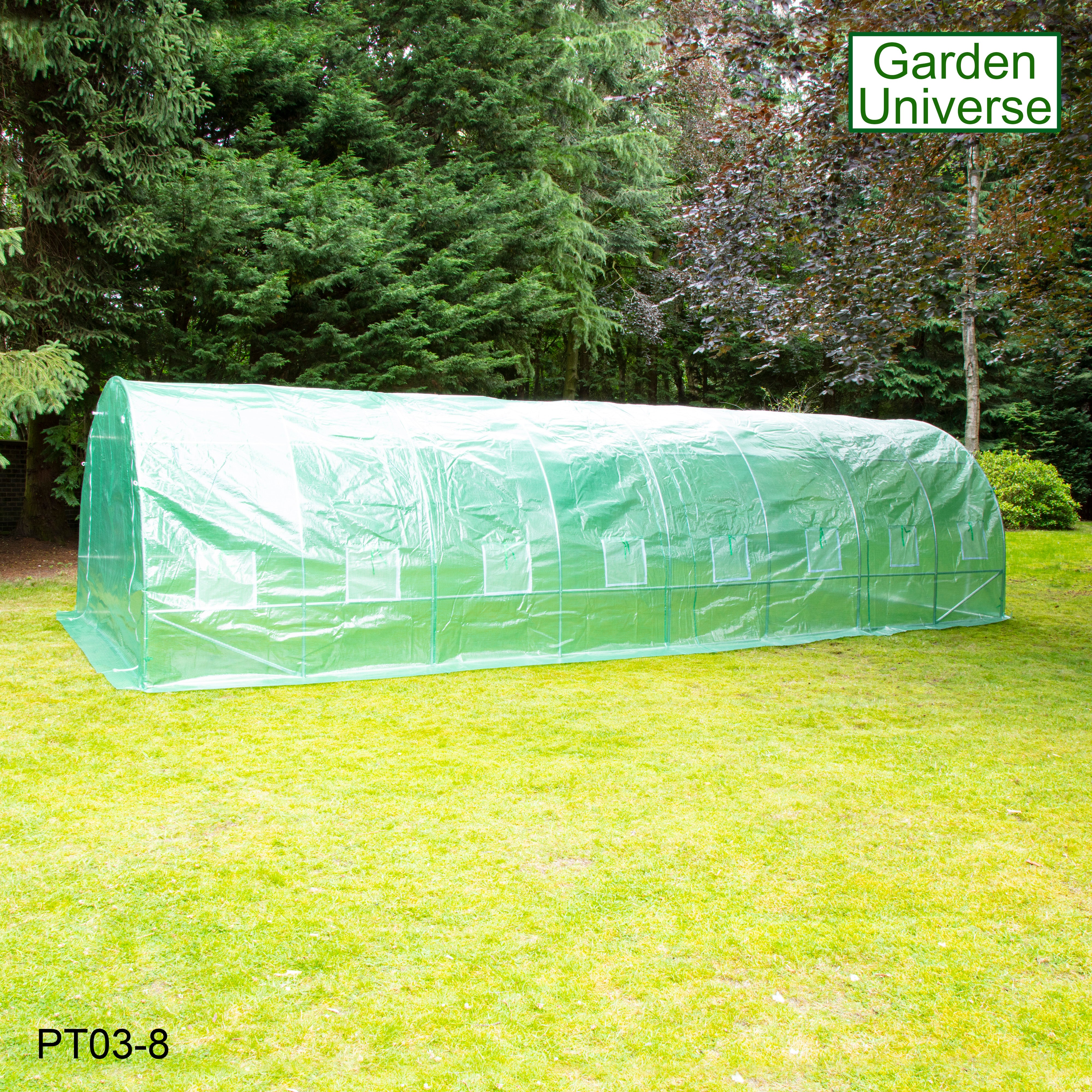 Polytunnel 3m x 8m with 25mm Galvanised Steel Frame PT03-8